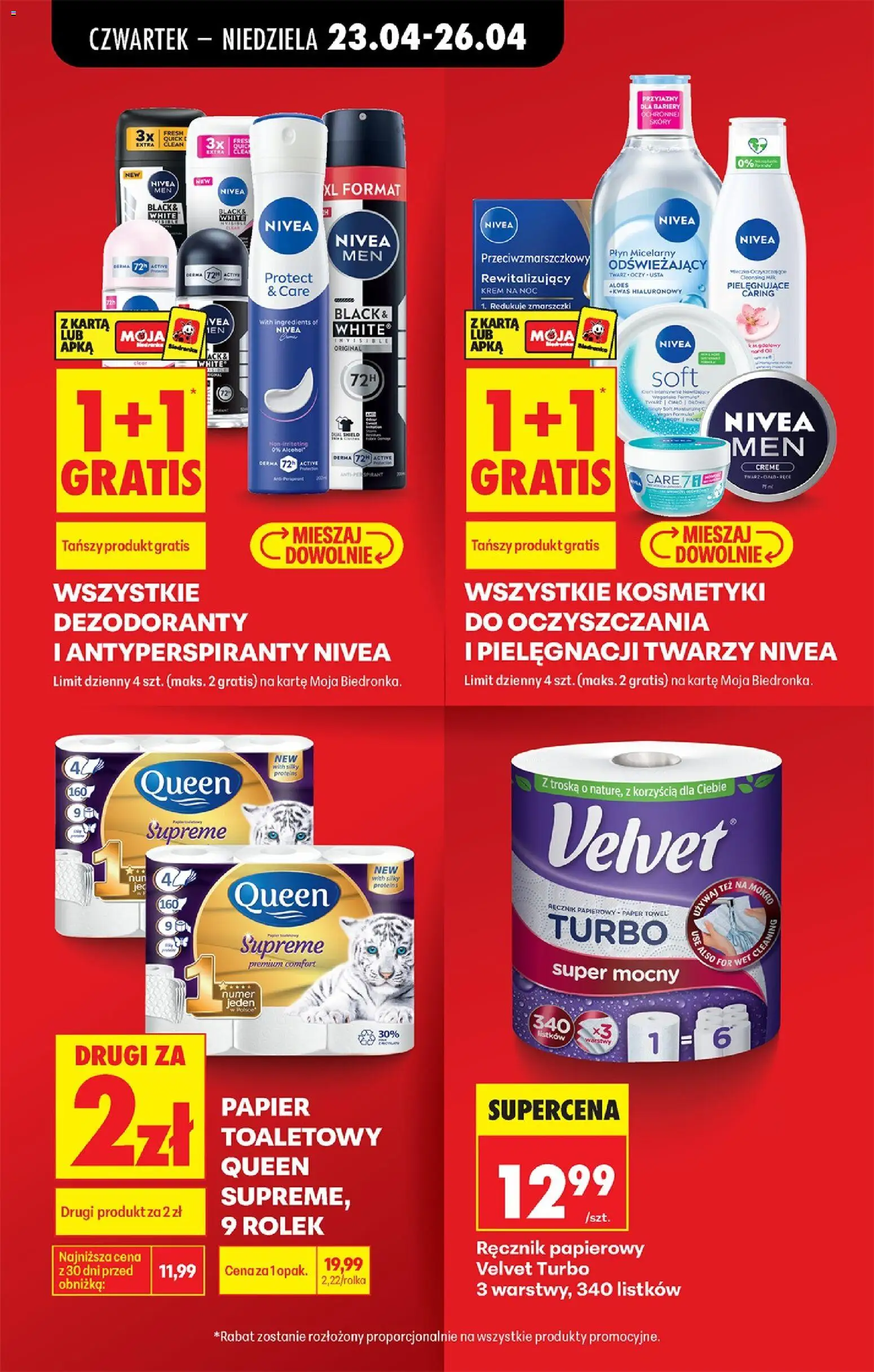 Biedronka Polsko leták - Codziennie niskie ceny od 23.04.2026 | Strana: 33 | Produkty: Antiperspirant, Nivea, Krém, Velvet Turbo