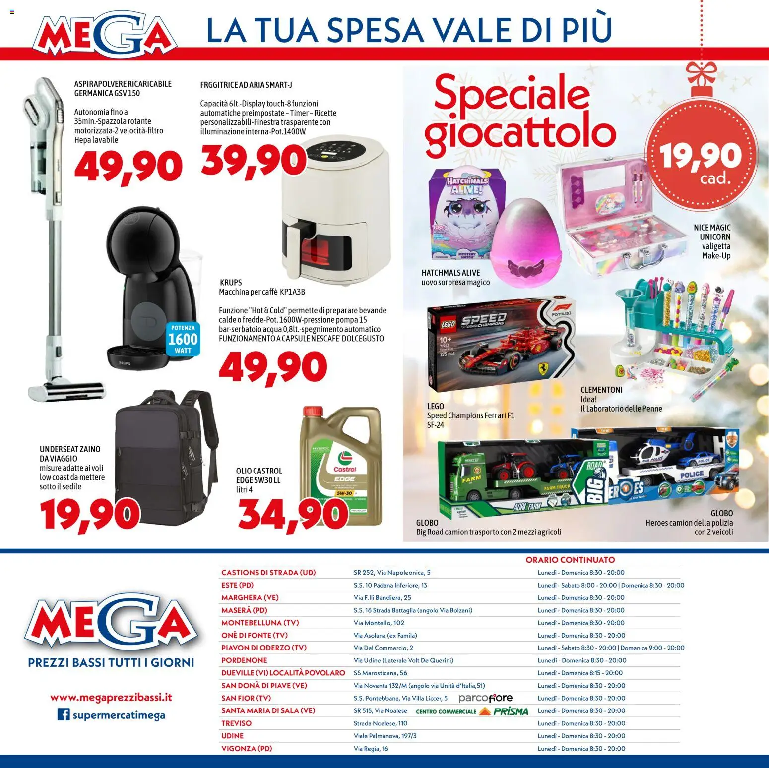 Volantino Mega del 27.11.2025 | Pagina: 12 | Prodotti: Caffè, Zaino, Olio, TV