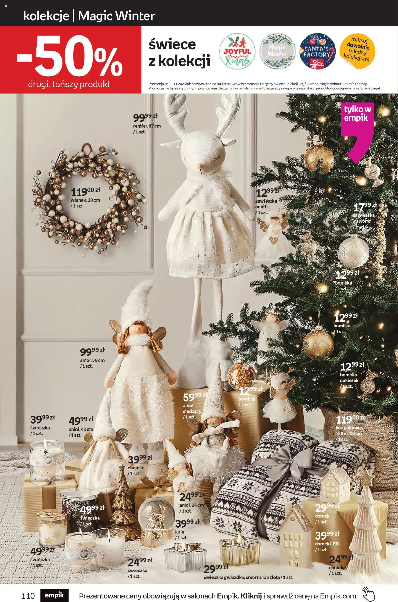 Empik Black Friday od 29.10.2025 | Strona: 110 | Produkty: Choinka, Koc, Świece