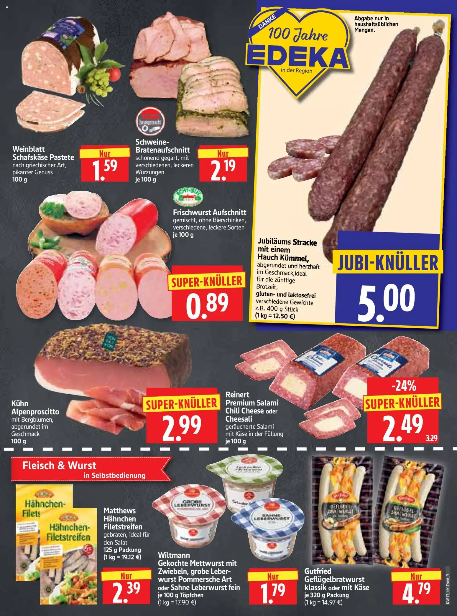 HERKULES Prospekt 	 – gültig ab 20.04.2026 | Seite: 3 | Produkte: Hahnchen, Käse, Salami, Schafskase