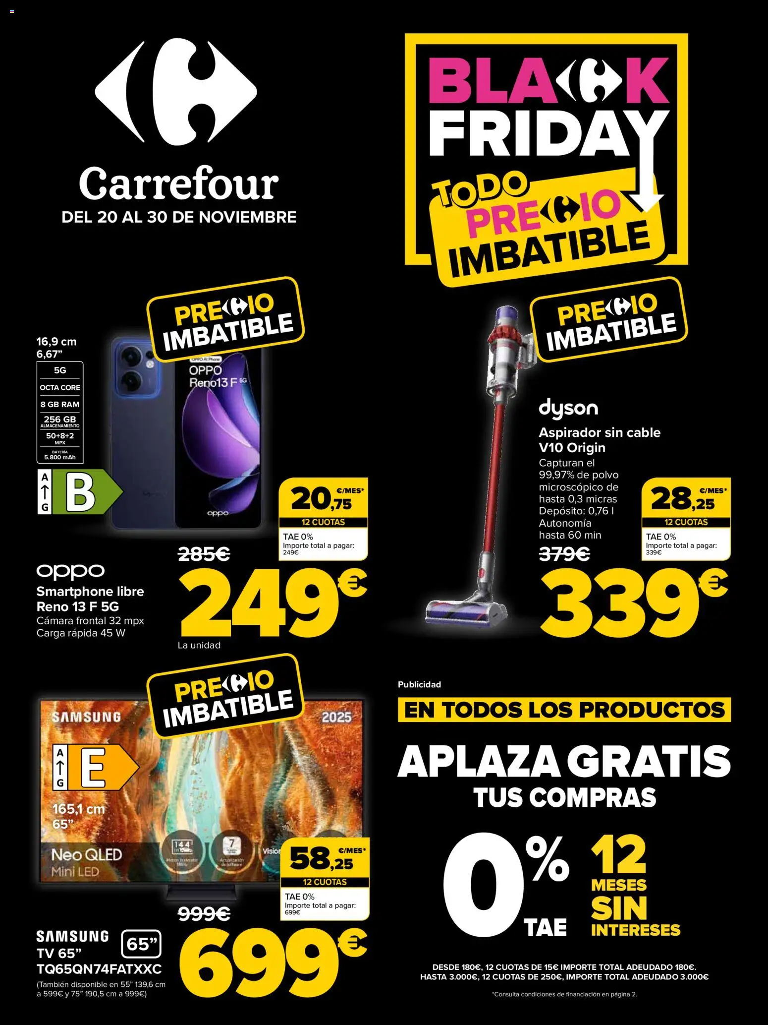 Carrefour - Black Friday │ válido desde el 20.11.2025 | Página: 1 | Productos: Smartphone, Cámara, Cable, Batería