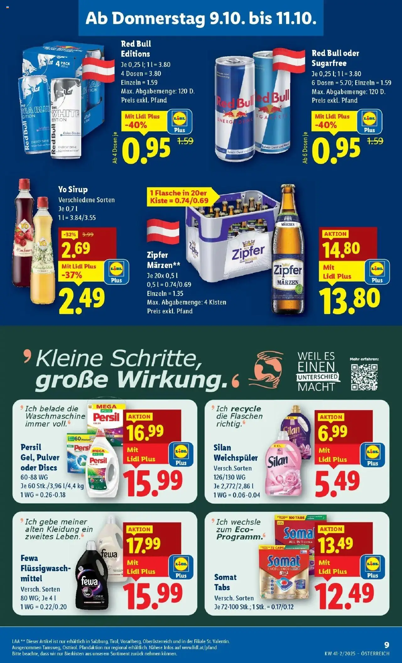 Lidl - Jenbach, Eferding, Dornbirn gültig ab 09.10.2025 | Seite: 13 | Produkte: Himbeere, Waschmaschine, Weichspüler