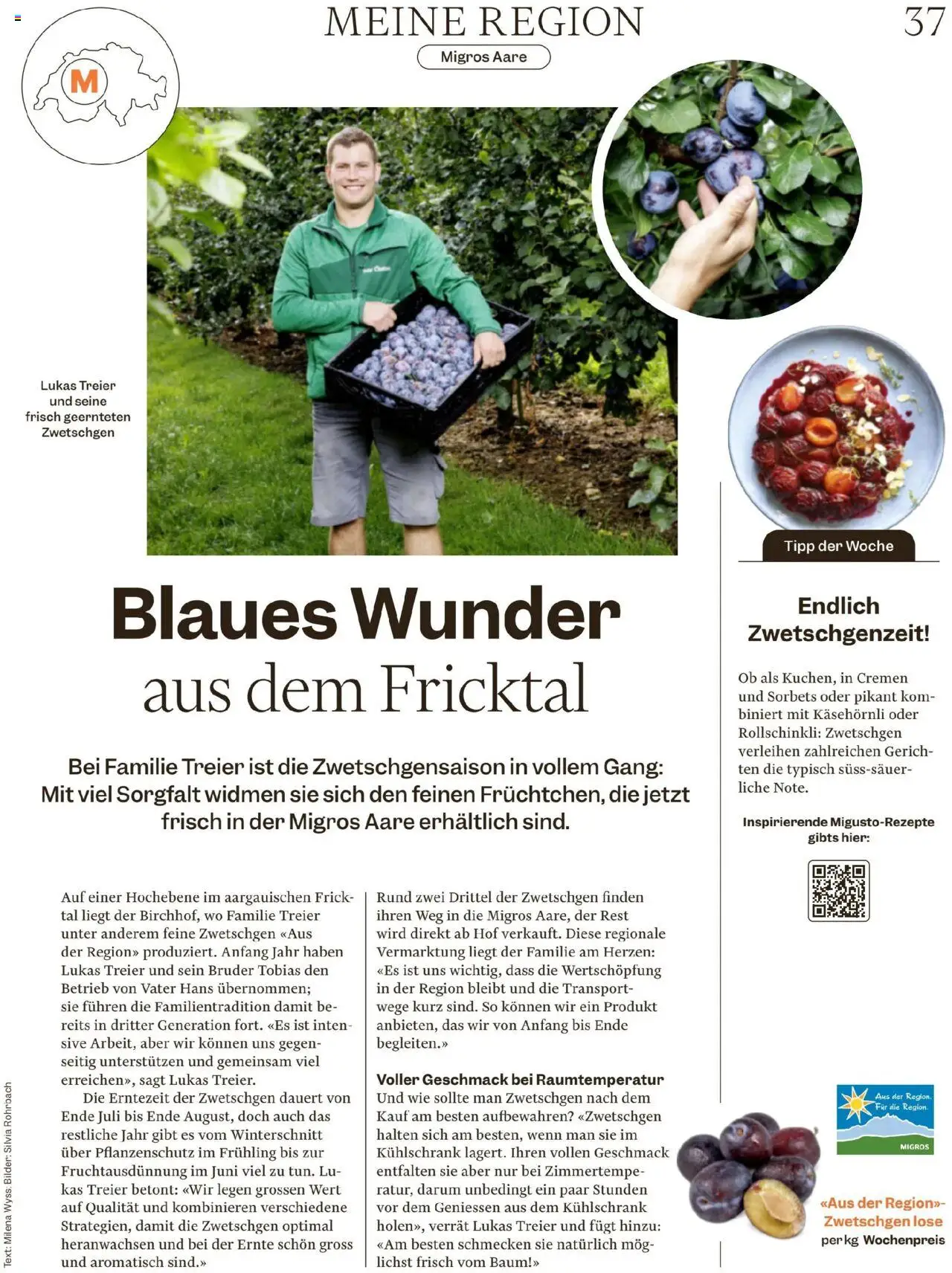 Migros - Magazin ab 25.08.2025 | Seite: 37 | Produkte: Zwetschgen, Bilder, Kühlschrank
