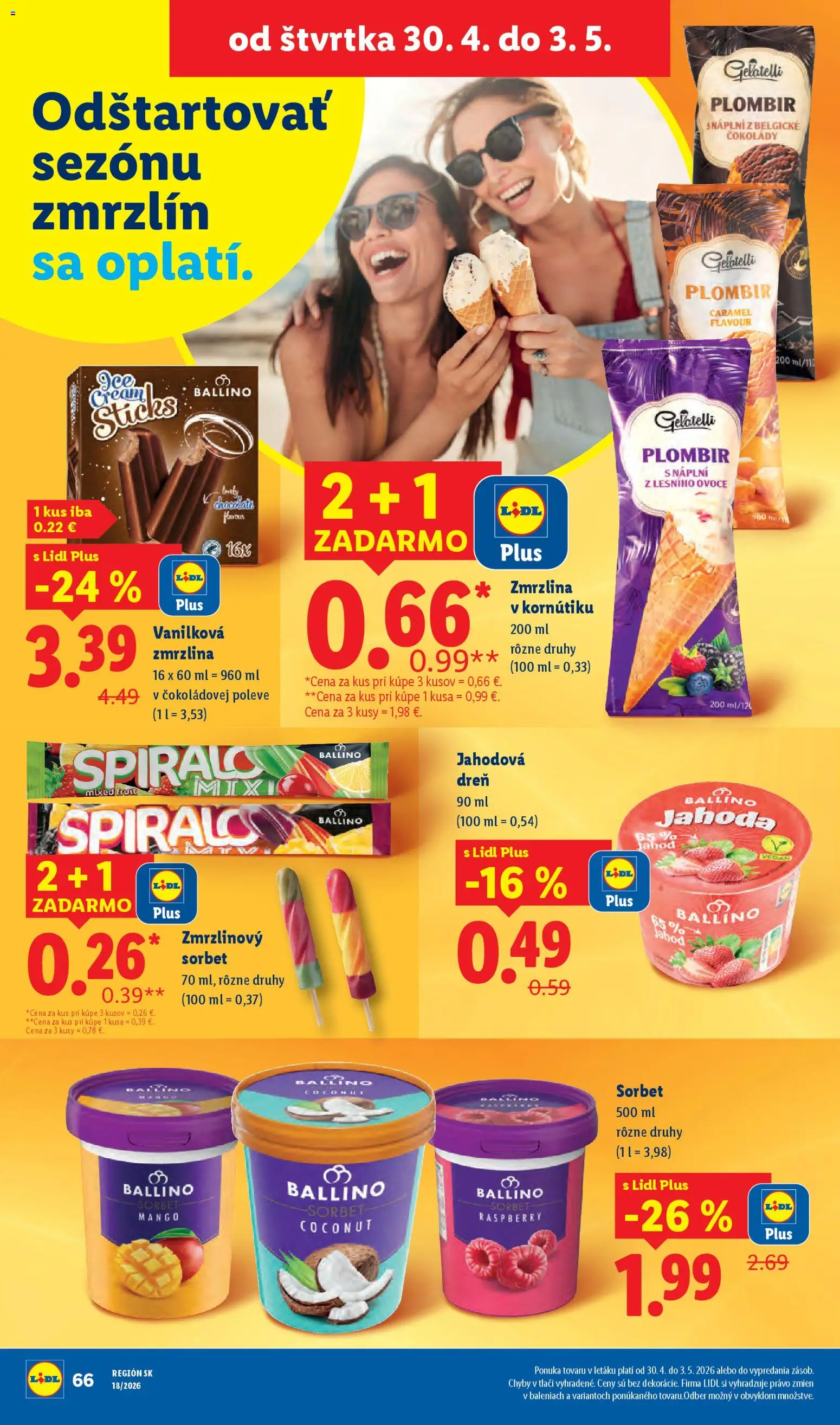 Nové Lidl akcie – leták je platný od 27.04.2026 | Strana: 67 | Produkty: Zmrzlina, Sorbet, Mango