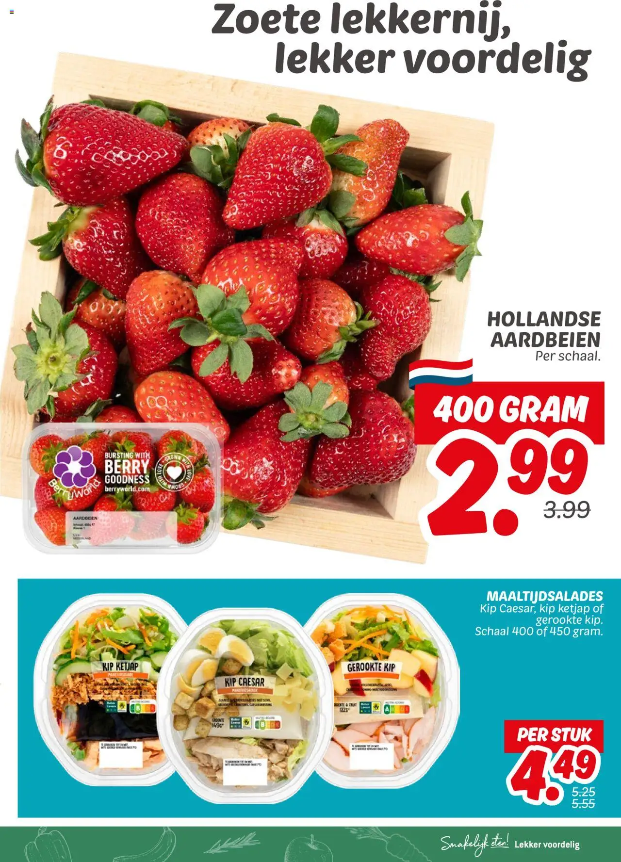 {H1} | Pagina: 3 | Producten: Aardbeien, Schaal, Kip