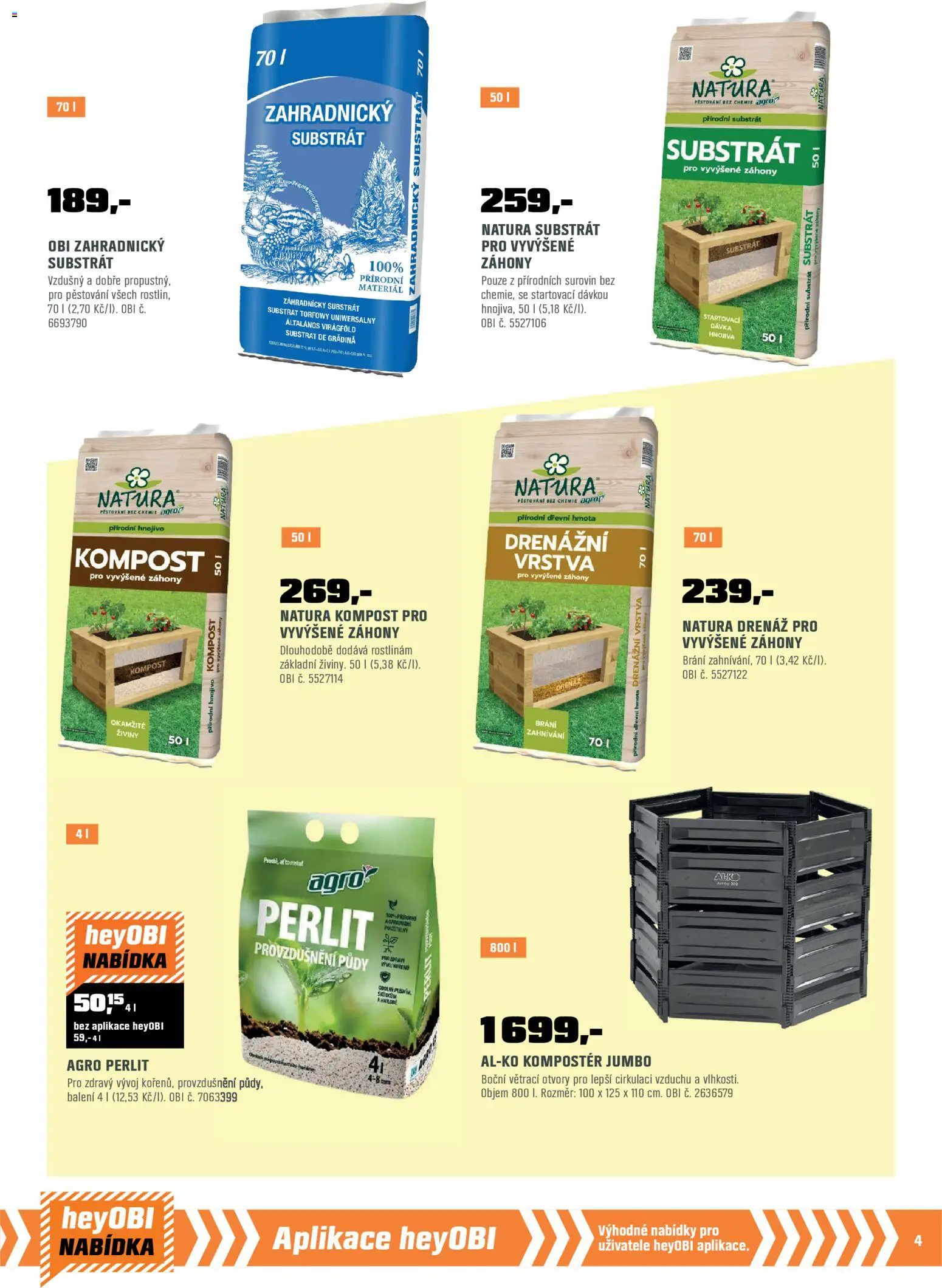 OBI leták - Bobří síla v akci od 01.02.2026 | Strana: 5 | Produkty: Kompostér, Substrát, Hnojivo, Zahradnický substrát