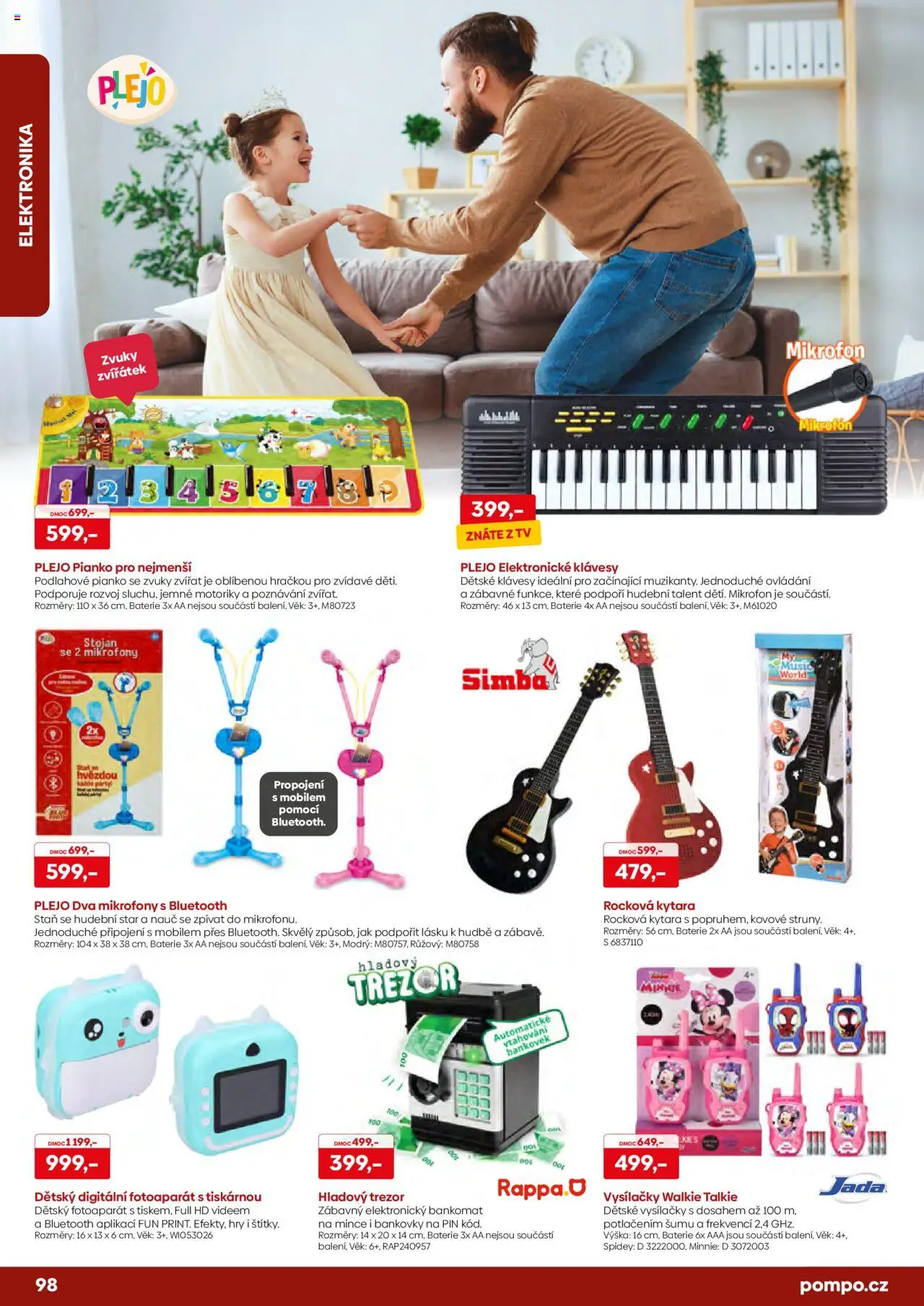 POMPO katalog Vánoce 2025 od 16.10.2025 | Strana: 98 | Produkty: Tv, Kytara, Stan, Dětské vysílačky
