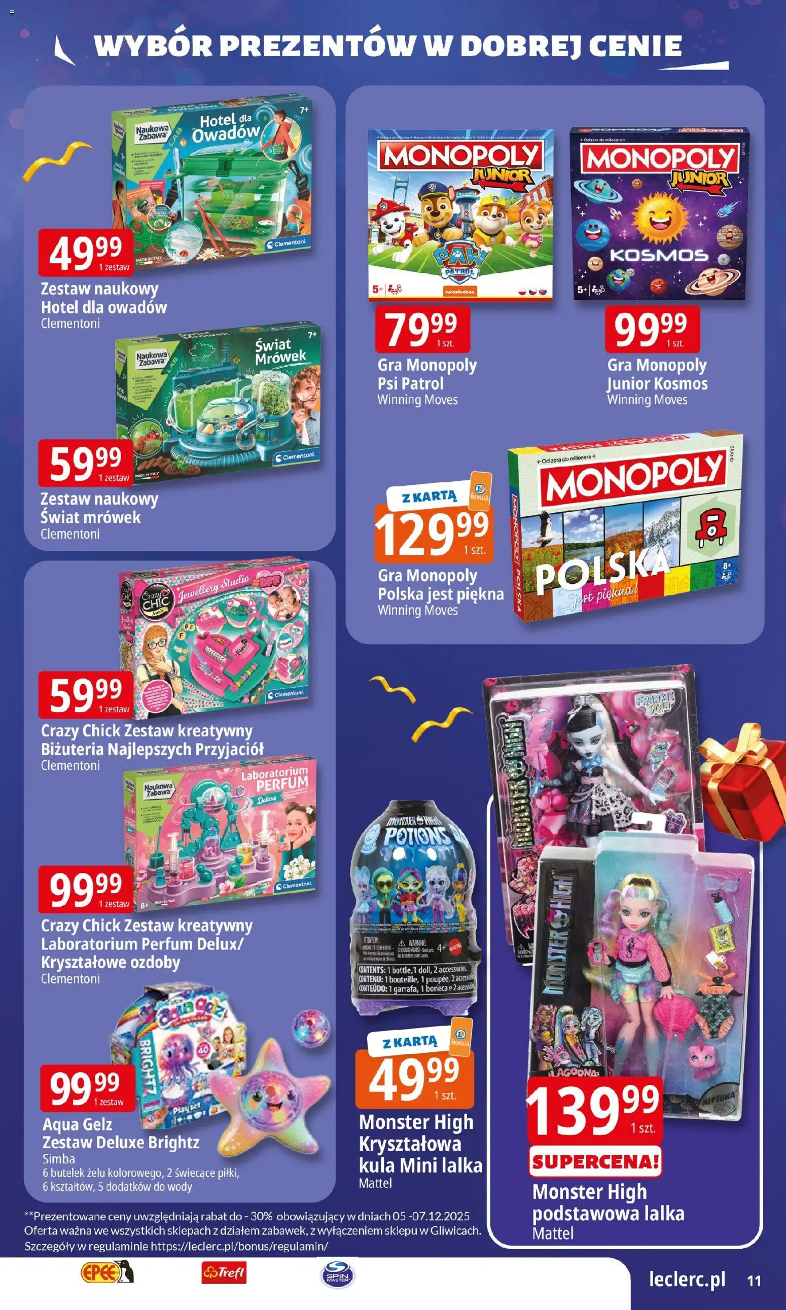 E.Leclerc Gazetka - Zielona Góra prezenty od 02.12.2025 | Strona: 12 | Produkty: Karta, Gra, Lalka