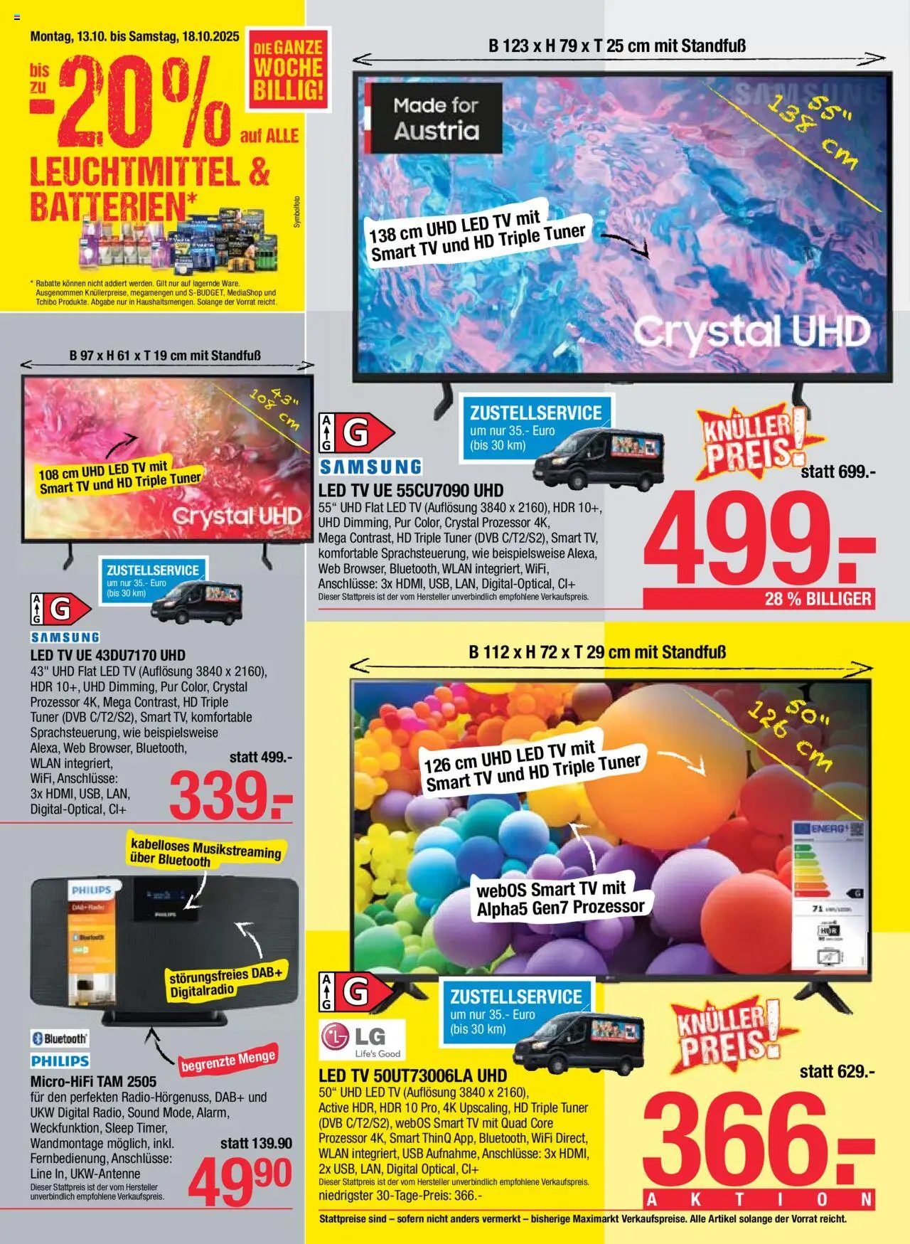 Maximarkt Flugblatt gültig ab 13.10.2025 | Seite: 24 | Produkte: TV, USB, Samsung