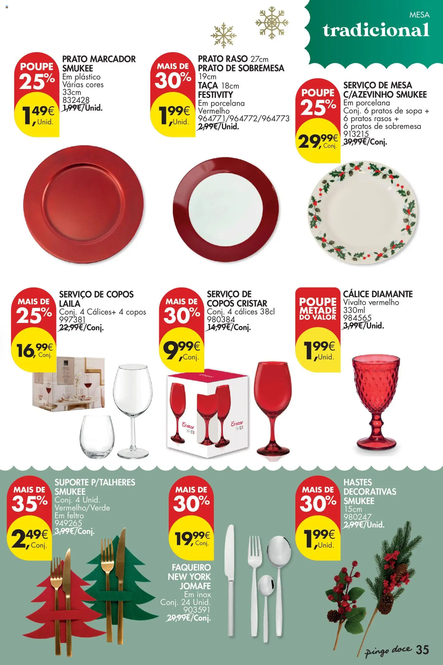 Pingo Doce - Natal │ válido de 11.11.2025 | Página: 35 | Produtos: Copos, Pratos, Mesa, Sopa