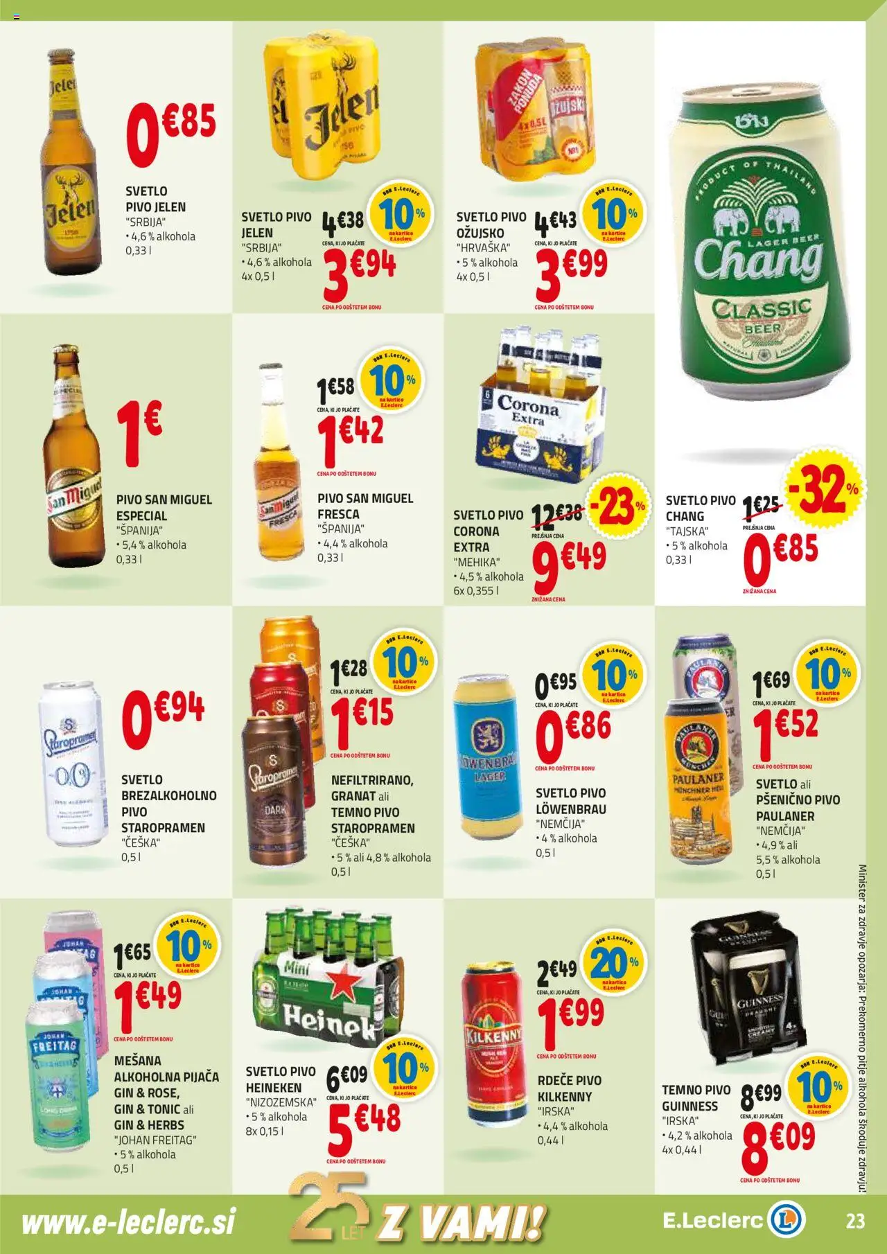 E.leclerc katalog │ velja od 02.07.2025 | Stran: 23 | Izdelki: Falafel, Pivo, Gin