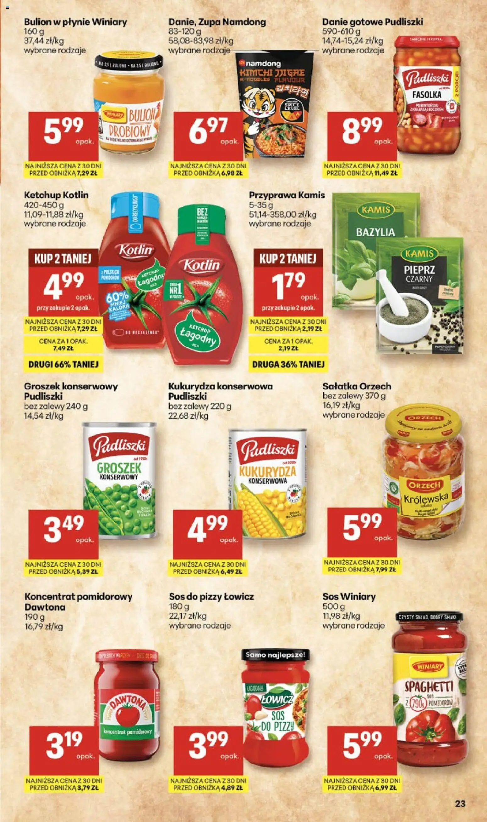 Delikatesy Centrum Gazetka od 05.02.2026 | Strona: 23 | Produkty: Koncentrat pomidorowy, Kukurydza, Groszek konserwowy, Pieprz