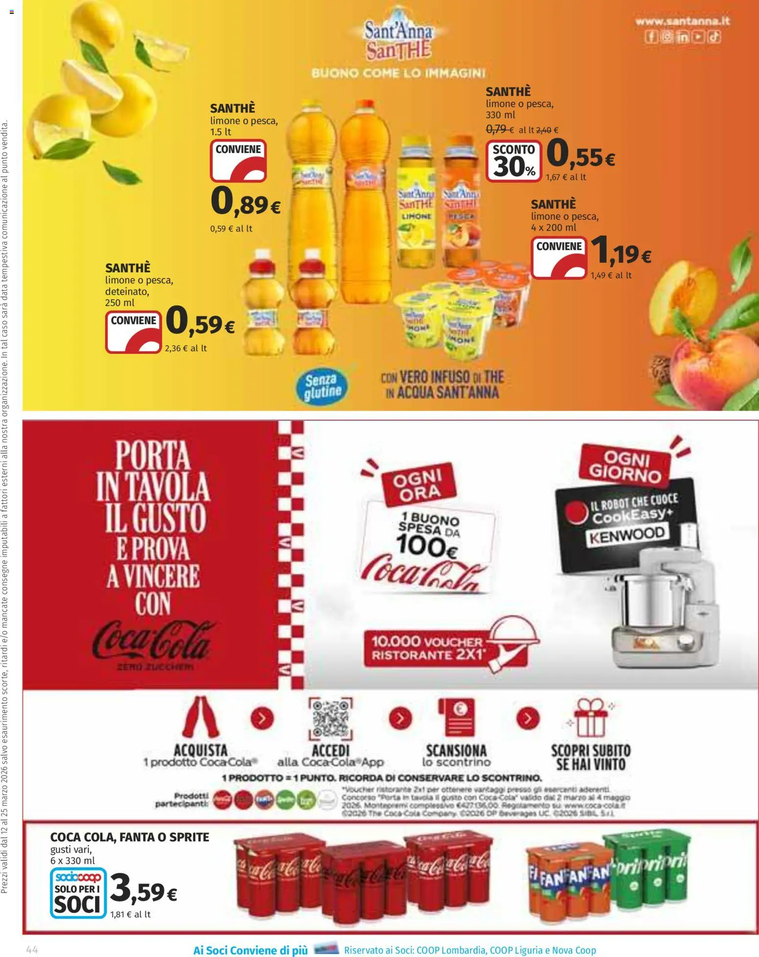 Volantino Ipercoop del 12.03.2026 | Pagina: 44 | Prodotti: Acqua, Limone, The, Fanta