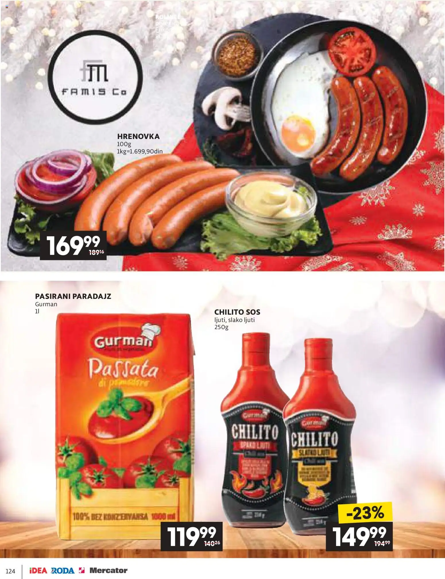 Idea katalog - važi od 11.12.2025 | Strana: 124 | Proizvode: Pasirani paradajz, Sos, Paradajz