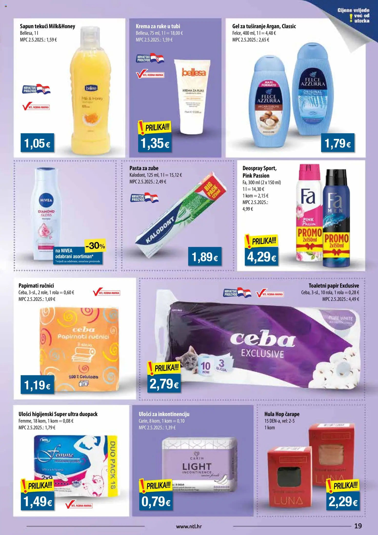 NTL katalog | vrijedi od 26.11.2025 | Stranica: 19 | Proizvodi: Sapun, Gel za tuširanje, Papirnati ručnici, Pasta