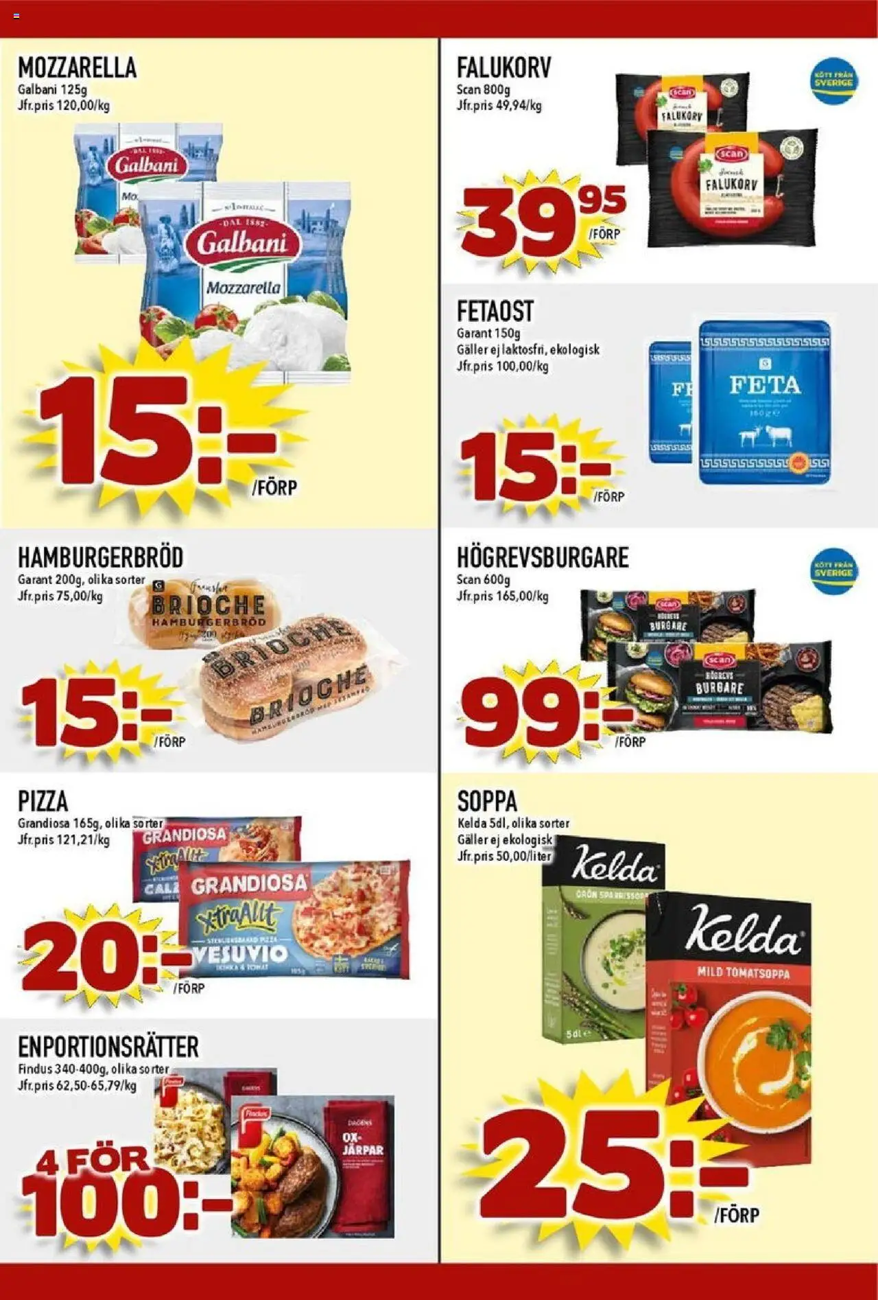 Nya Pulsen reklamblad aktuell från 06.10.2025 | Sida: 19 | Produkter: Galler, Hamburgerbröd, Pizza, Soppa