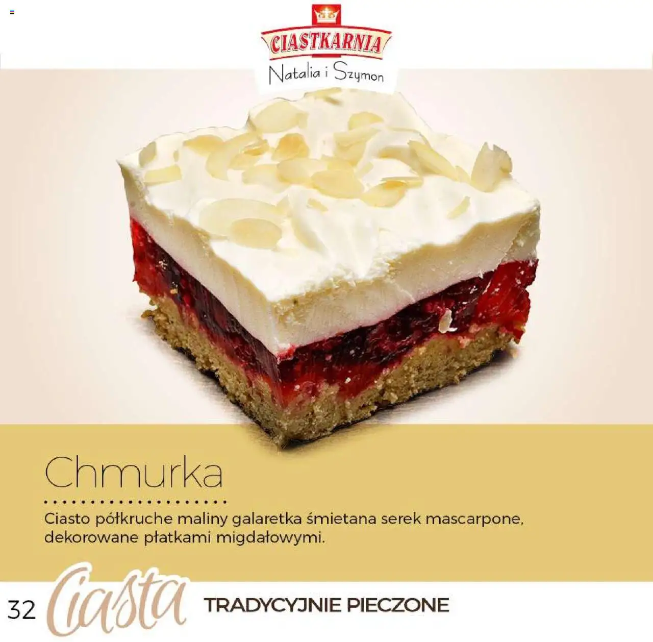 Topaz Gazetka - Ciast od 04.06.2025 | Strona: 32 | Produkty: Maliny, Galaretka, Serek, Ciasto