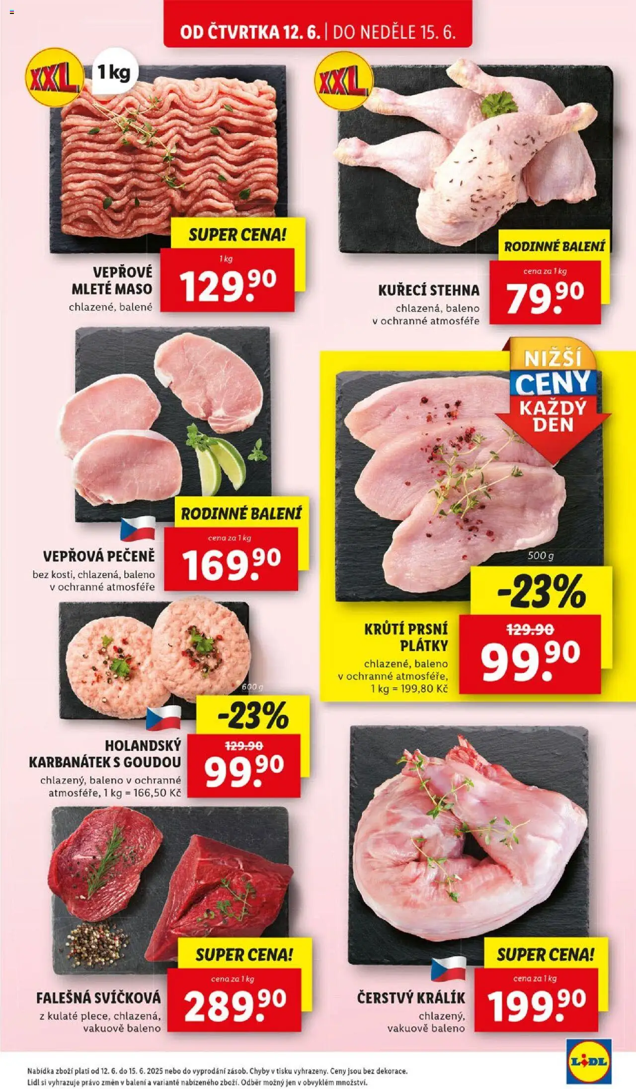 Lidl leták od 12.06.2025 | Strana: 11 | Produkty: Králík, Vepřová pečeně, Maso, Kuřecí stehna
