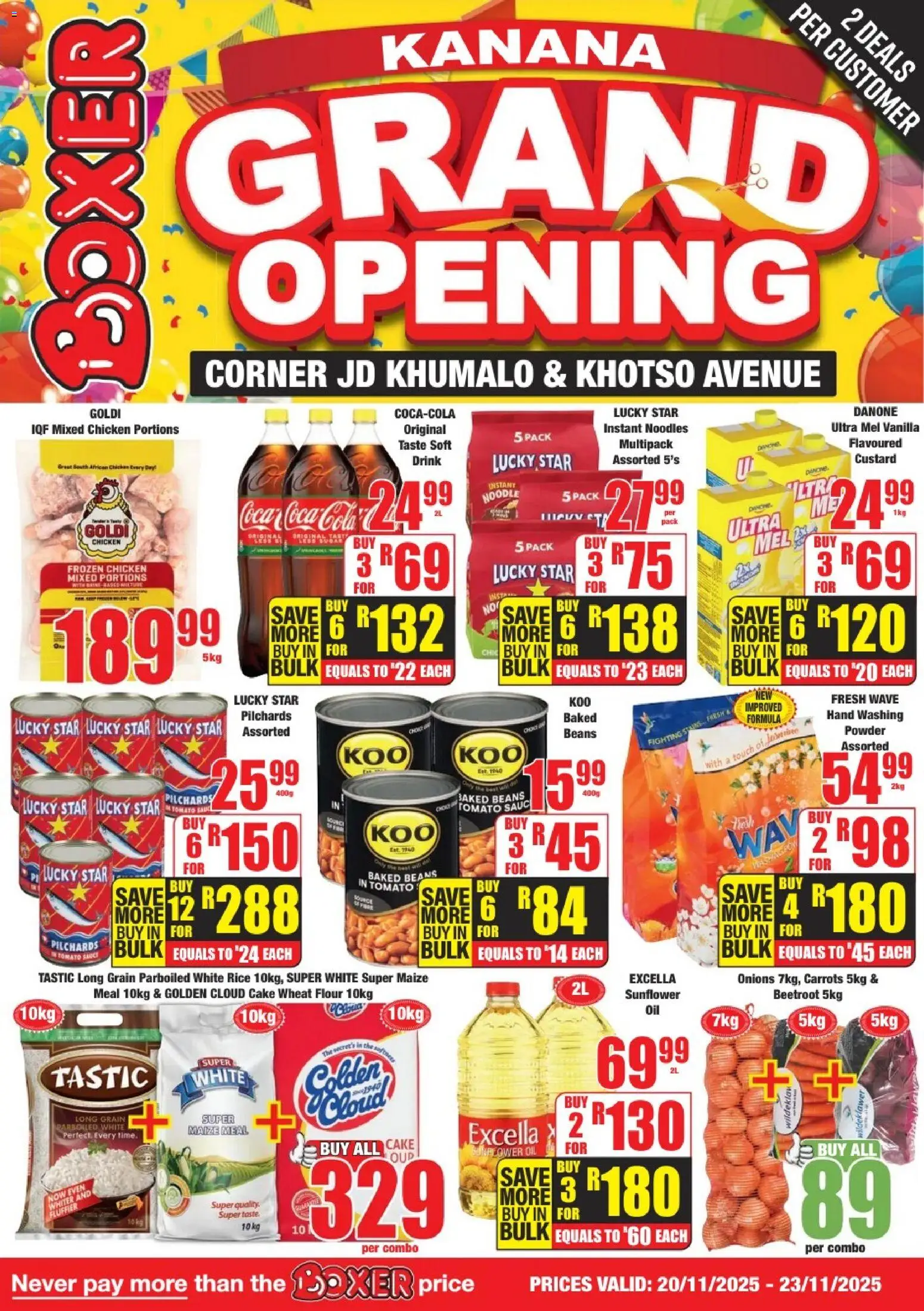 New Boxer catalogue – valid from 20.11.2025 | Page: 1 | Products: Custard, Noodles, Carrots, Sauce