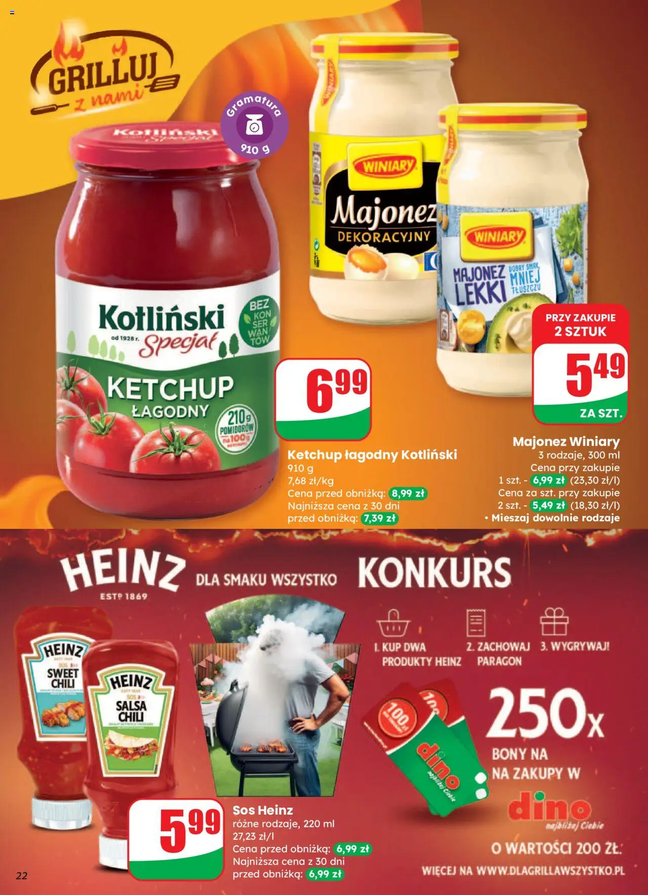 Dino Gazetka od 06.08.2025 | Strona: 22 | Produkty: Ketchup, Majonez winiary, Majonez, Sos