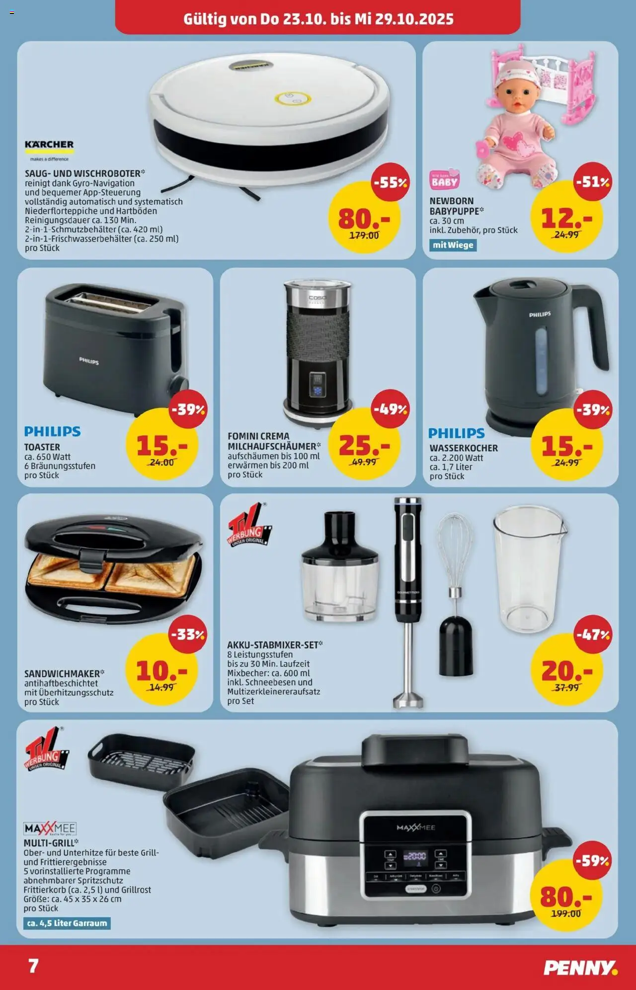 Penny Markt - Eröffnung in 7121 Weiden am See gültig ab 23.10.2025 | Seite: 7 | Produkte: Grill, Wasserkocher, Toaster