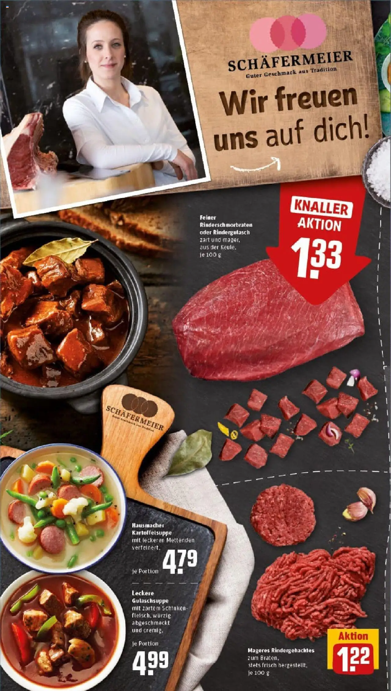 Rewe prospekt Soest	 - gültig ab dem 13.07.2025 | Seite: 6 | Produkte: Rindergulasch, Schinken