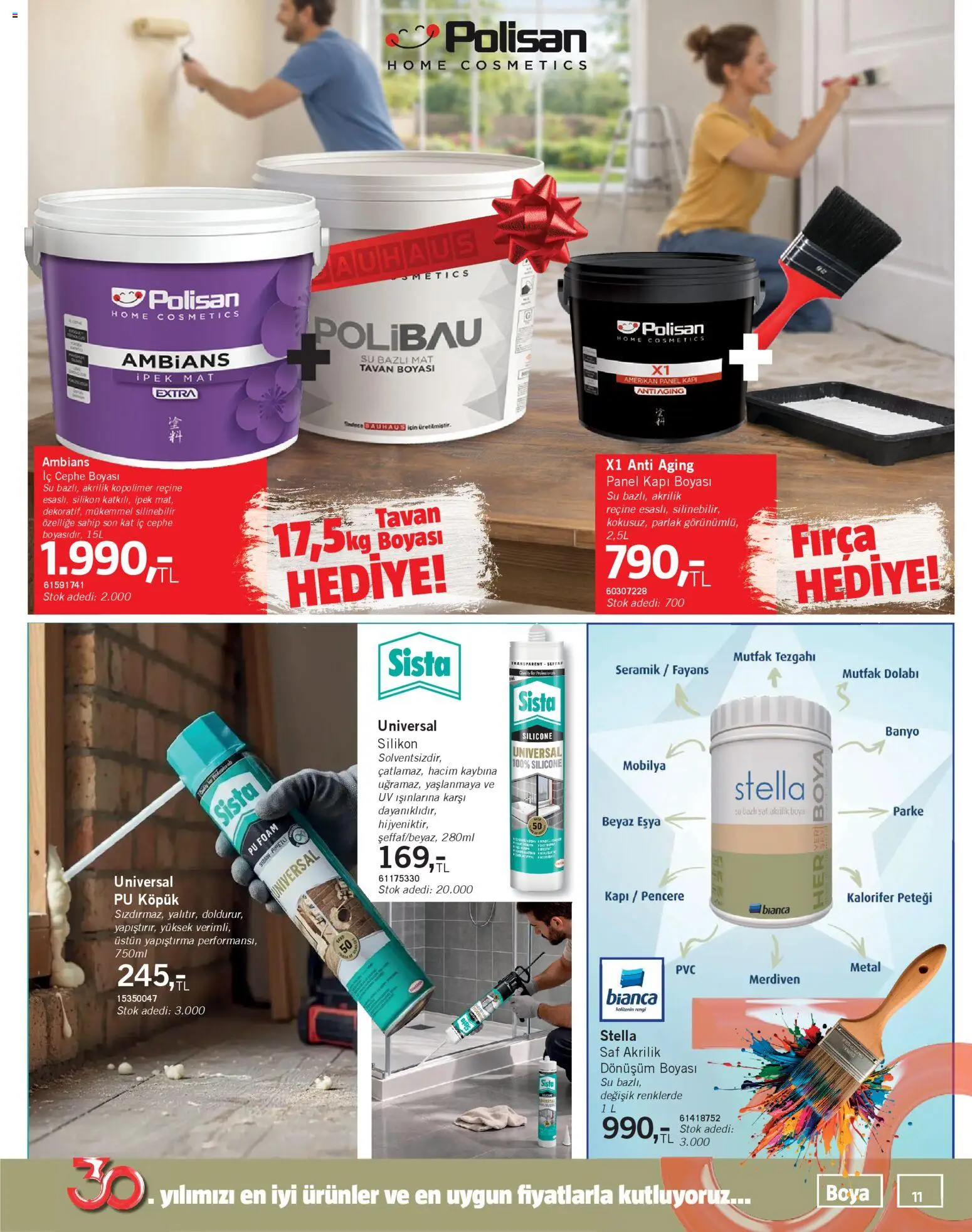 Bauhaus Katalog - 18.04.2026 tarihinden itibaren geçerlidir | Sayfa: 11 | Ürünler: Banyo, Fırça, Akrilik boya, Su