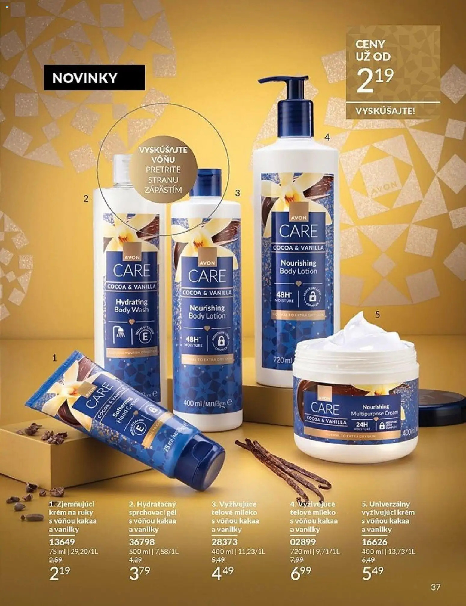Nové Avon akcie – leták je platný od 01.11.2025 | Strana: 37 | Produkty: Mlieko, Telové mlieko, Krém na ruky, Krém