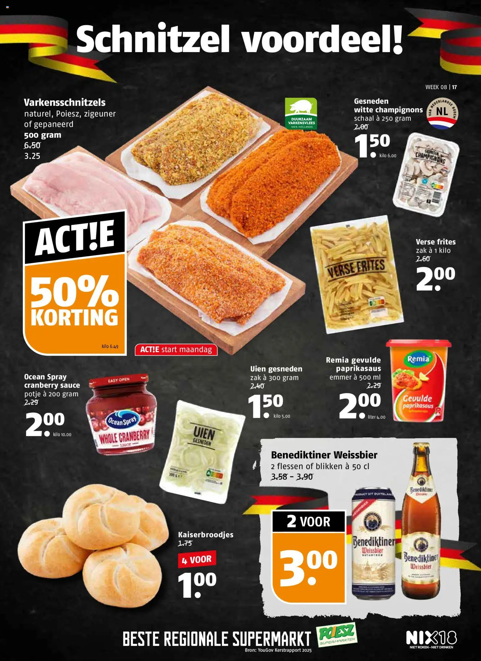 {H1} | Pagina: 17 | Producten: Varkensvlees, Schaal, Schnitzel, Zak