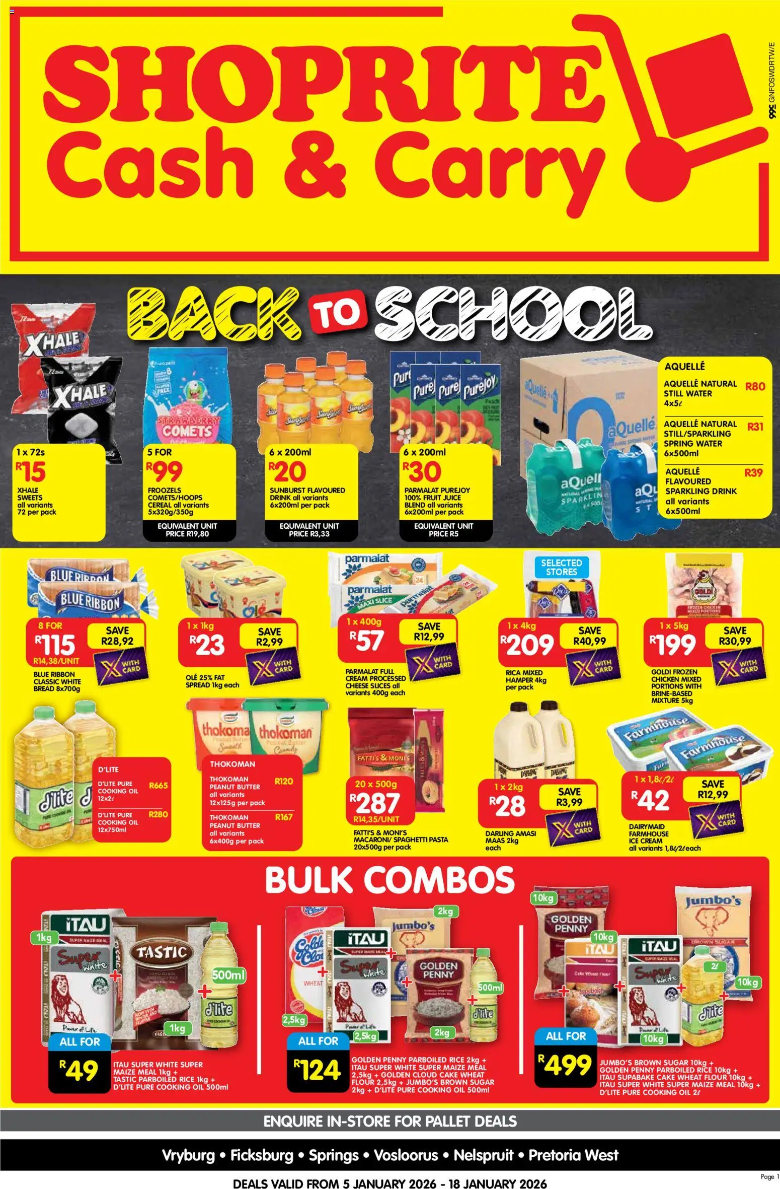 New Shoprite catalogue – valid from 05.01.2026 | Page: 1 | Products: Sweets, Bread, Peanut butter, Ice cream