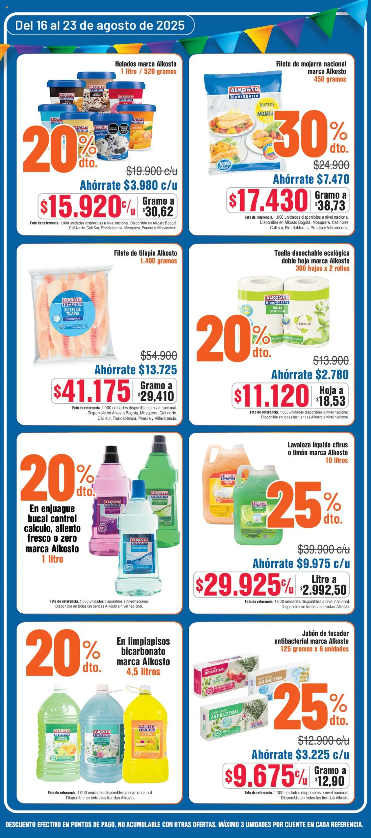 Alkosto folleto │ válido desde el 16.08.2025 | Página: 3 | Productos: Jabón, Enjuague bucal, Filete