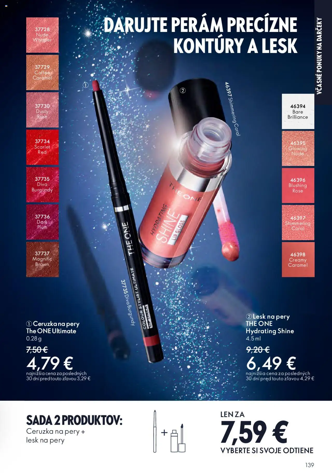 Nové Oriflame akcie – leták je platný od 22.10.2025 | Strana: 139 | Produkty: Lesk na pery, Ceruzka