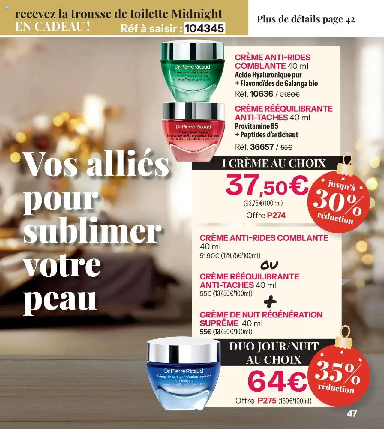 {H1} | Page: 47 | Produits: Lavande, Crème de jour, Crème de nuit, Crème
