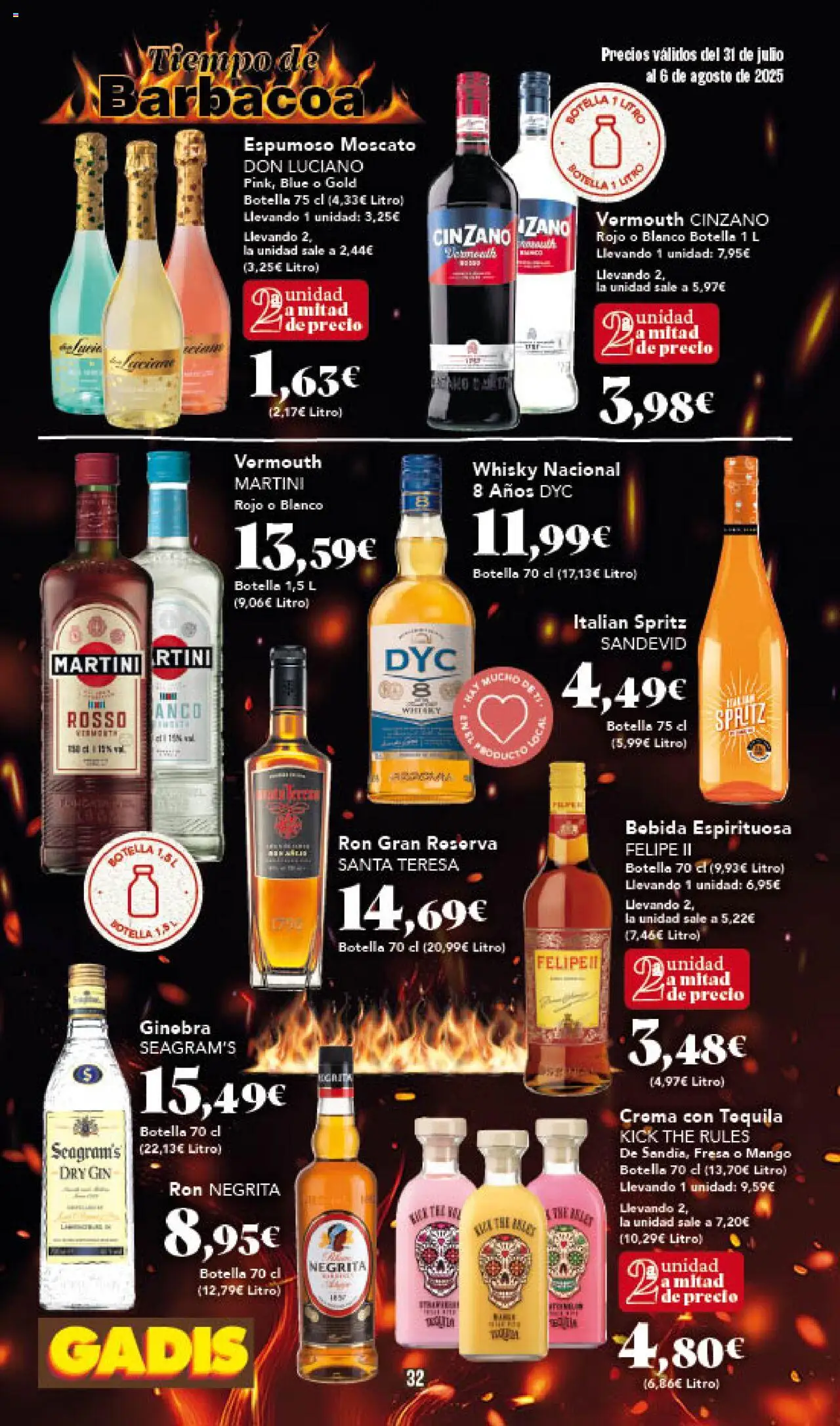 Gadis folleto │ válido desde el 31.07.2025 | Página: 32 | Productos: Ron, Whisky, Barbacoa, Ρούτερ
