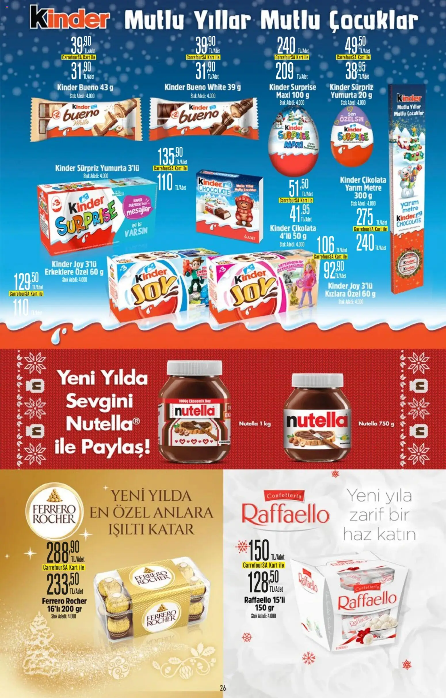 CarrefourSA Katalog - 18.12.2025 tarihinden itibaren geçerlidir | Sayfa: 27 | Ürünler: Yumurta, Çikolata
