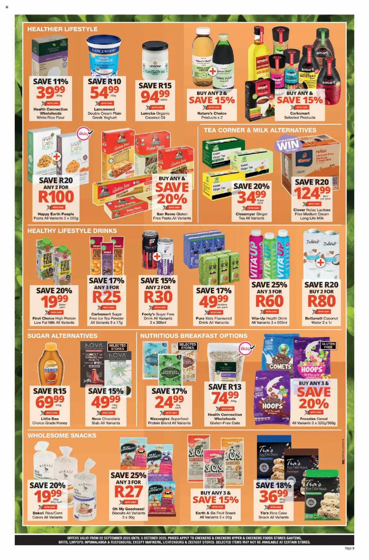 New Checkers catalogue – valid from 22.09.2025 | Page: 9 | Products: Detergente líquido, Oil, Powder, Fruit