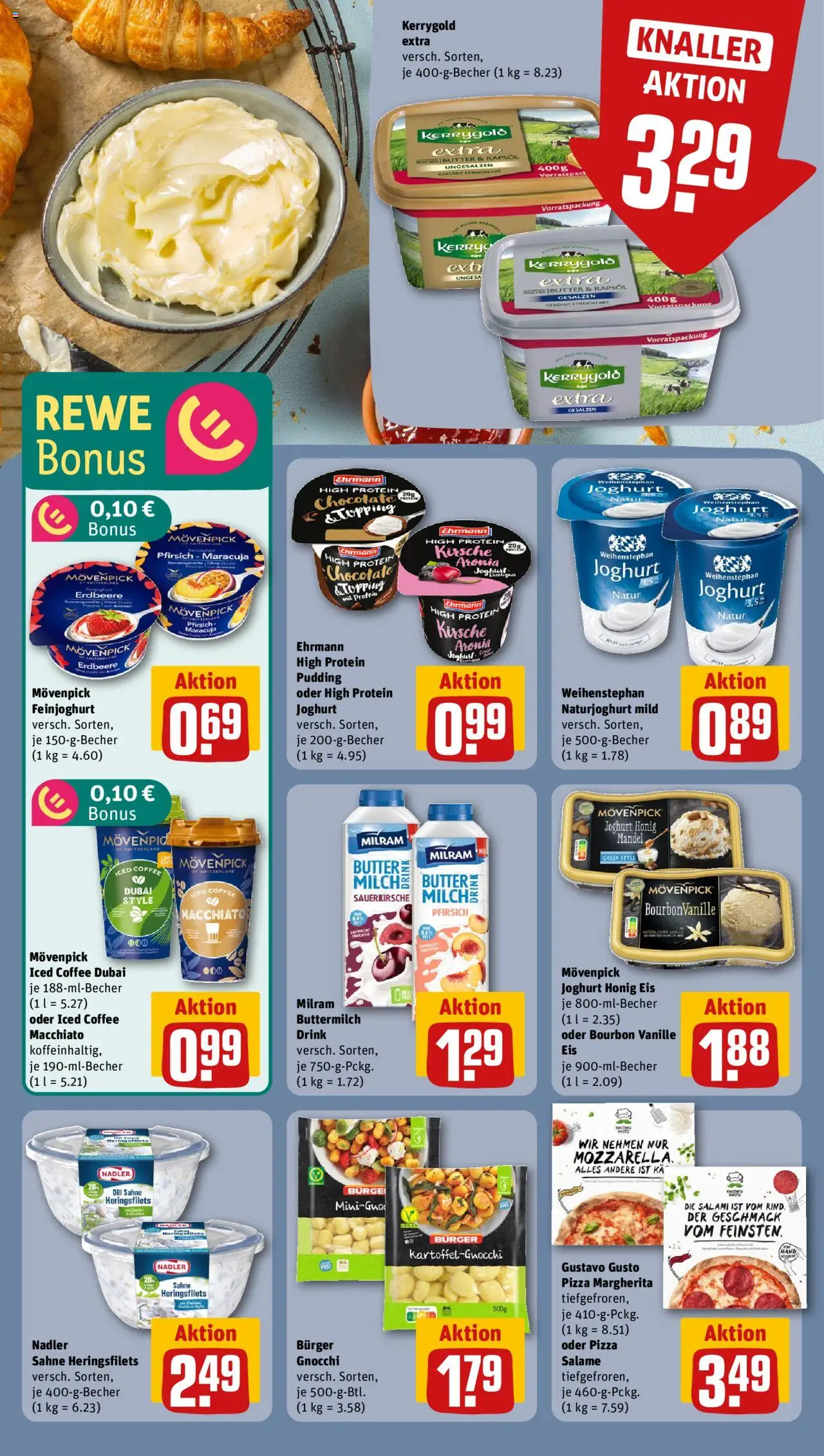 Rewe Prospekt 	 - gültig ab dem 07.07.2025 | Seite: 10 | Produkte: Gustavo gusto, Buttermilch, Milch, Burger