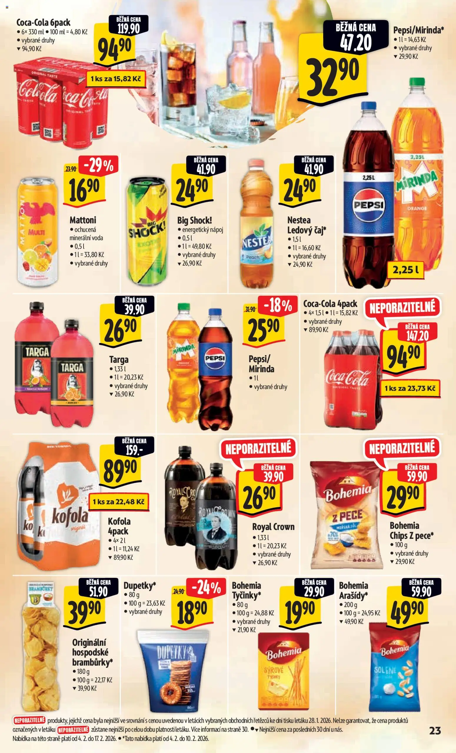 Albert leták - Hypermarket od 04.02.2026 | Strana: 31 | Produkty: Nestea, Pepsi, Energetický nápoj, Cola