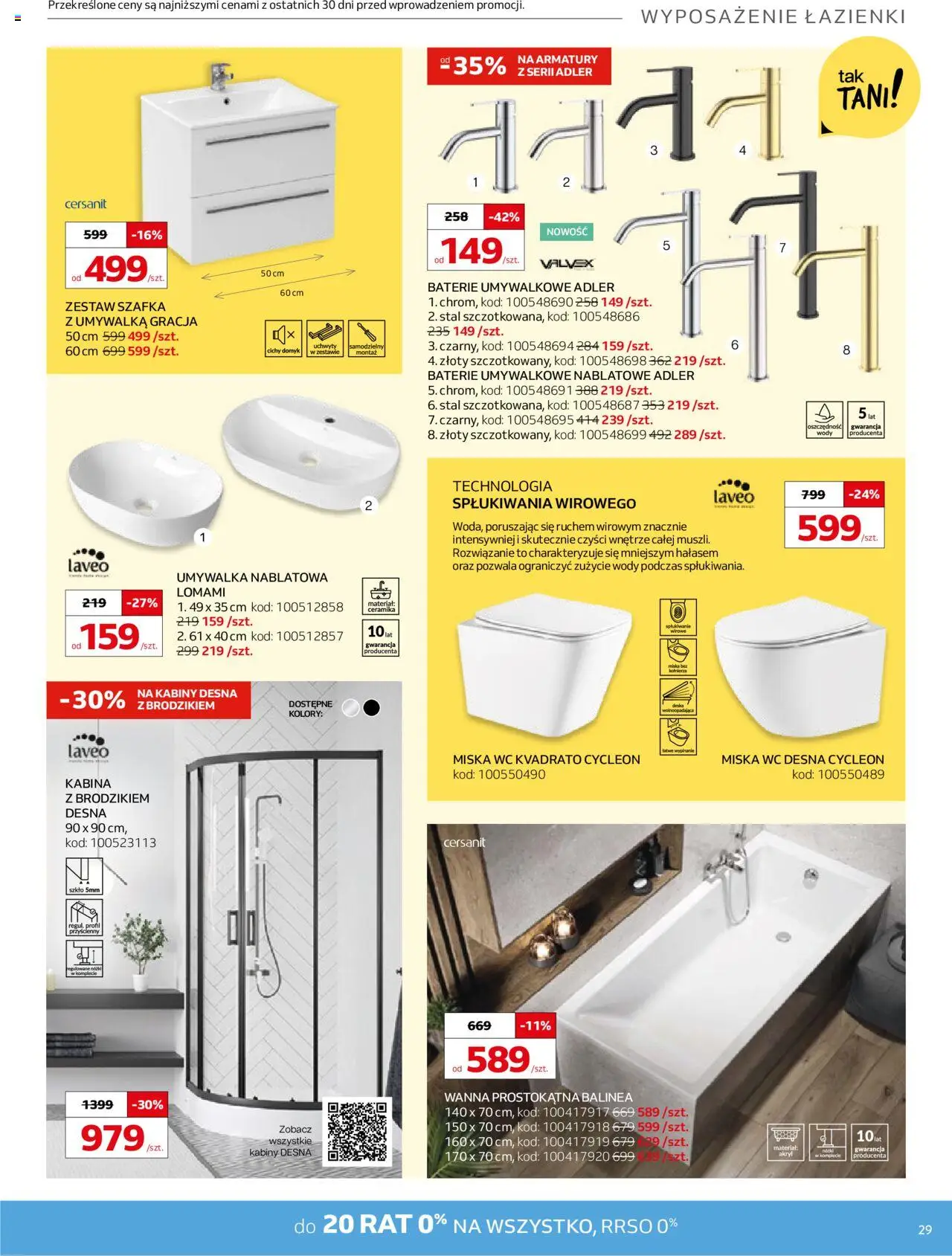Komfort Gazetka od 07.05.2025 | Strona: 29 | Produkty: Baterie, Umywalka