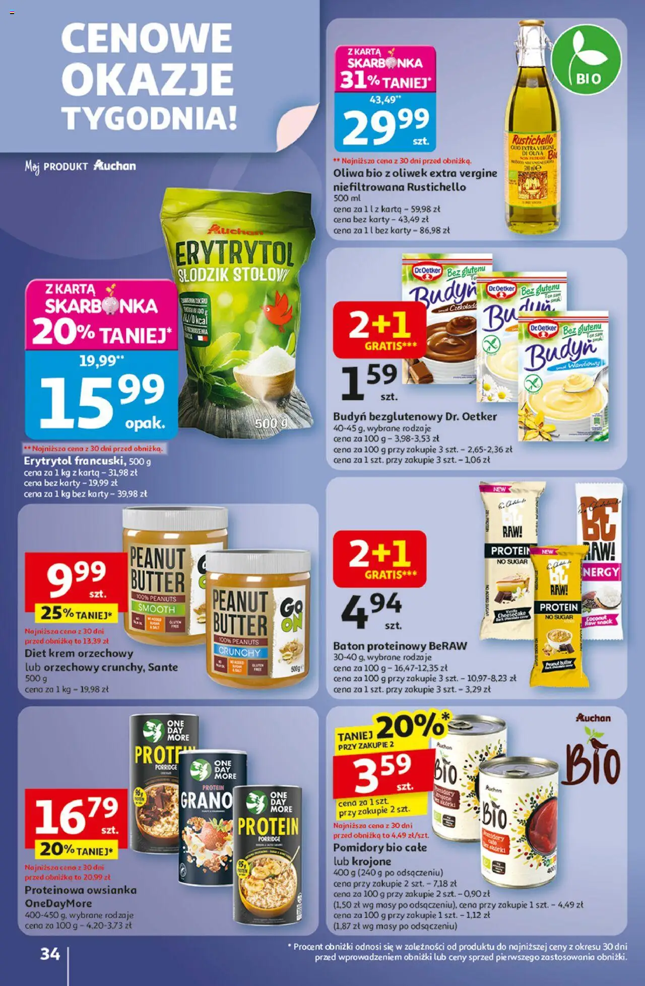 Auchan Gazetka - Wielkie przeboje cenowe Hipermarket od 02.10.2025 | Strona: 34 | Produkty: Krem orzechowy, Baton, Pomidory, Krem