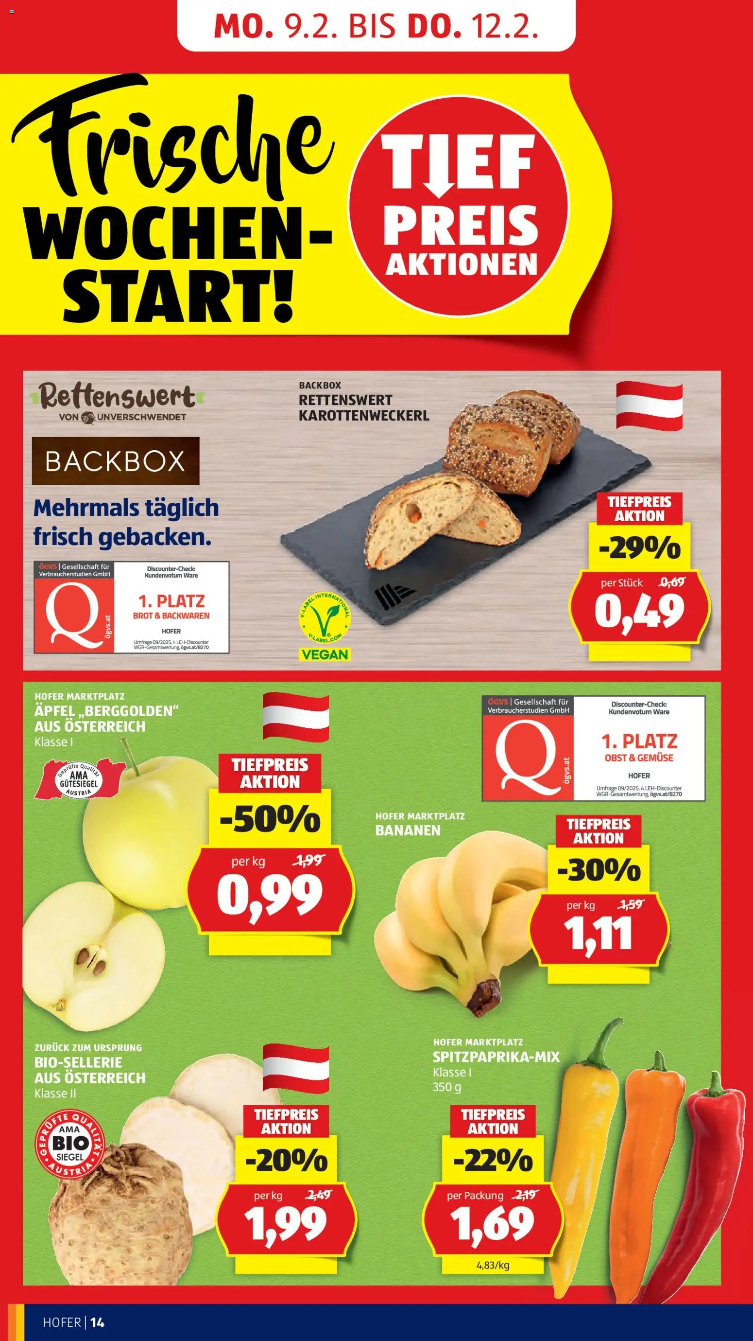 Hofer AT akciós ujság - amely érvényes a következő dátumtól: 06.02.2026 | Oldal: 16 | Termékek: Vegán