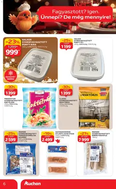 Auchan - Karácsonyi prémium élelmiszer hipermarket ajánlataink - amely érvényes a következő dátumtól: 20.11.2025 | Oldal: 6 | Termékek: Ponty, Tej