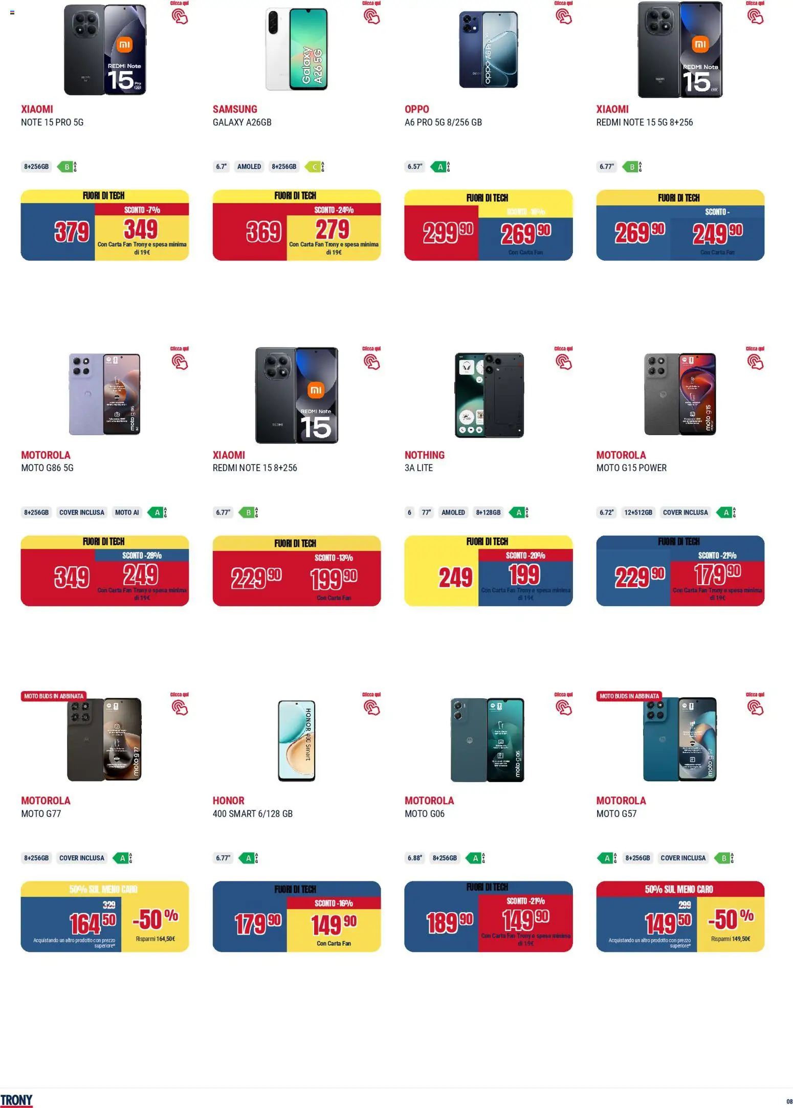 Volantino Trony del 28.04.2026 | Pagina: 8 | Prodotti: Xiaomi, Fan, Samsung