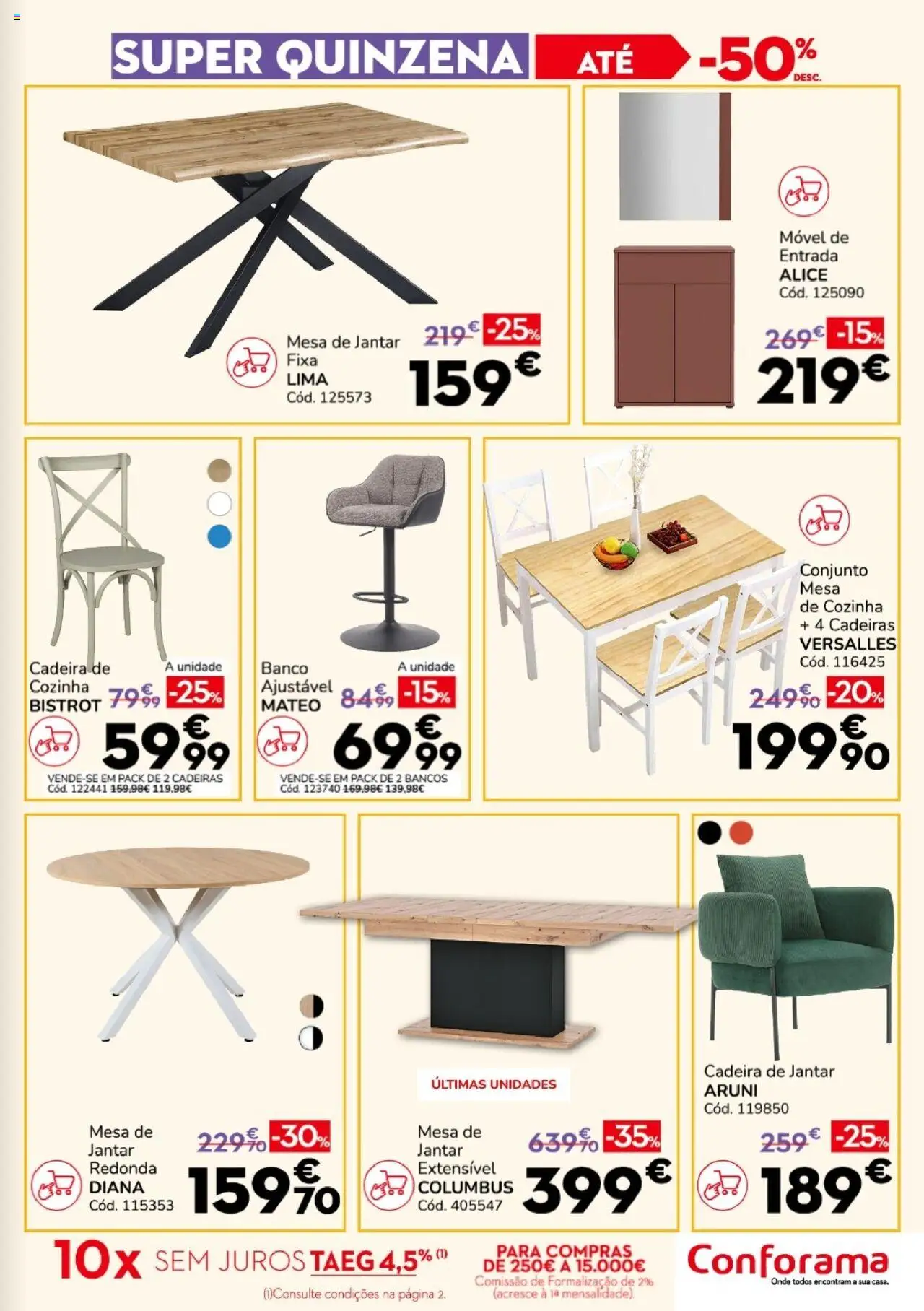 Conforama folheto │ válido de 11.09.2025 | Página: 5 | Produtos: Cadeiras, Mesa, Cadeira, Mesa de jantar
