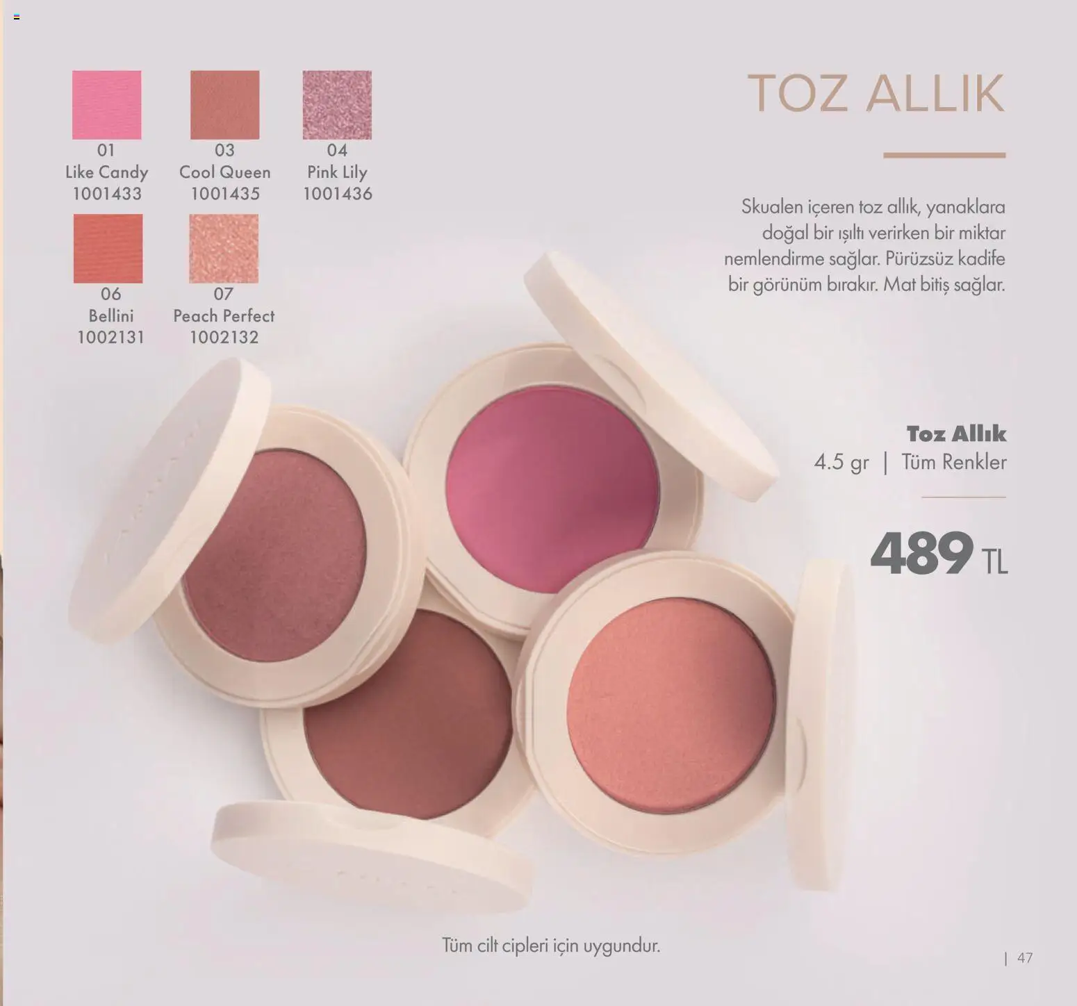 Farmasi Katalog - 01.01.2026 tarihinden itibaren geçerlidir | Sayfa: 47 | Ürünler: Allık