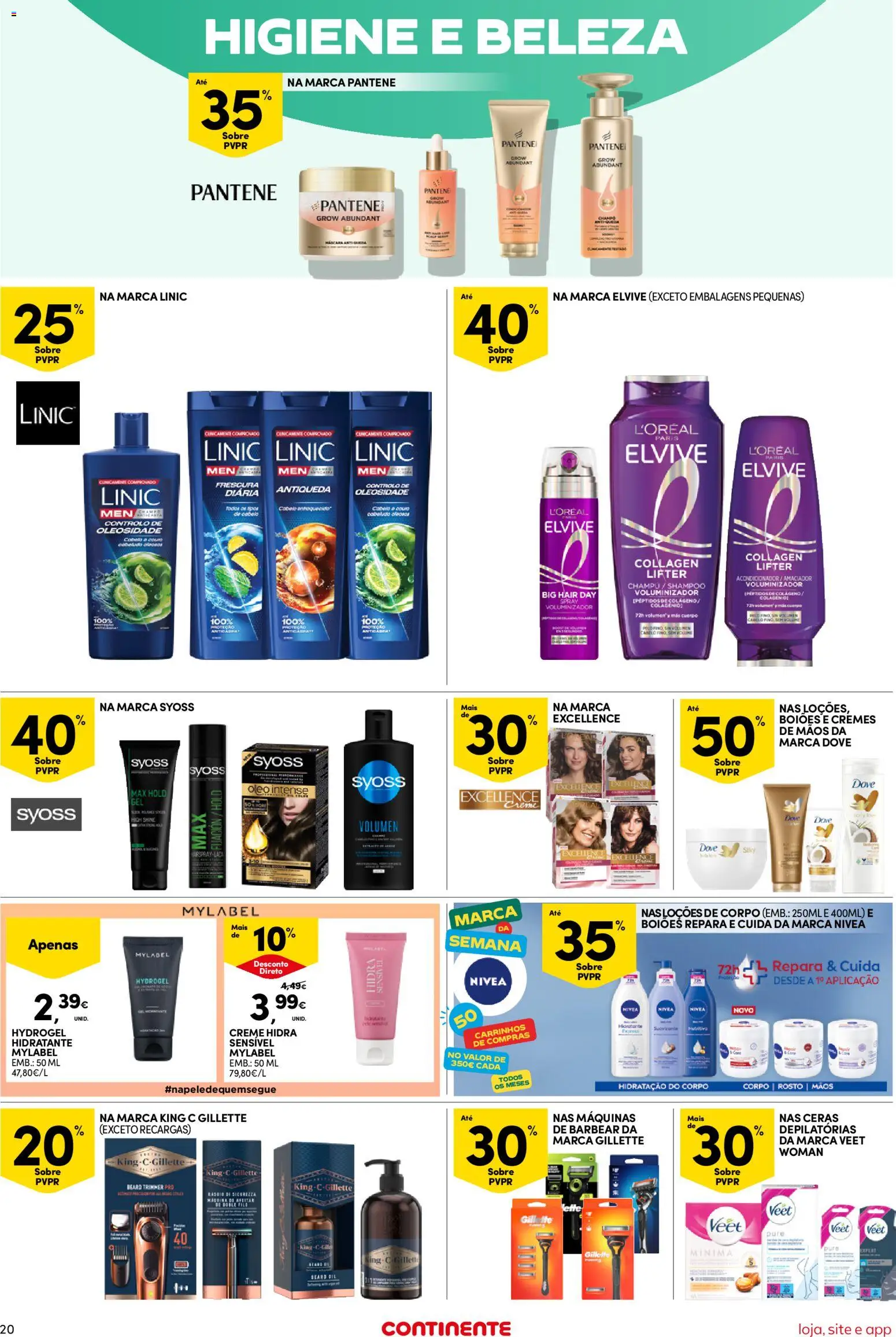 Continente Semanal Continente Bom Dia │ válido de 24.02.2026 | Página: 20 | Produtos: Shampoo, Óleo, Creme