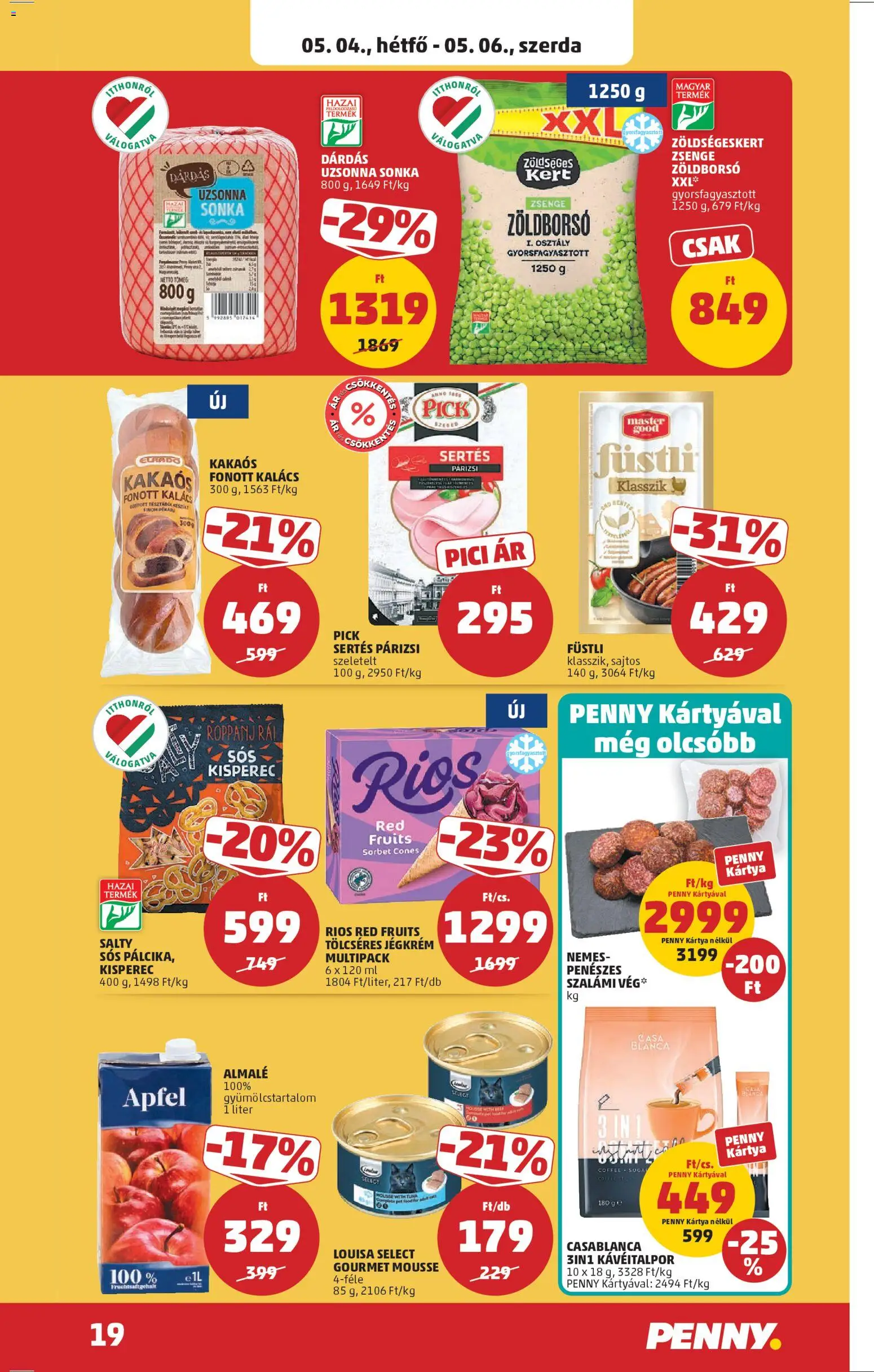 PENNY akciós ujság - amely érvényes a következő dátumtól: 29.04.2026 | Oldal: 23 | Termékek: Pick, Sonka, Szalámi, Jégkrém