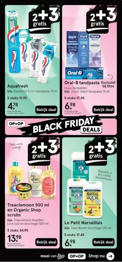 Etos - Black Friday - Voorbeeld van een folder van Etos, geldig van 24.11.2025 | Pagina: 5 | Producten: Tandpasta, Bad, Gel, Douchegel