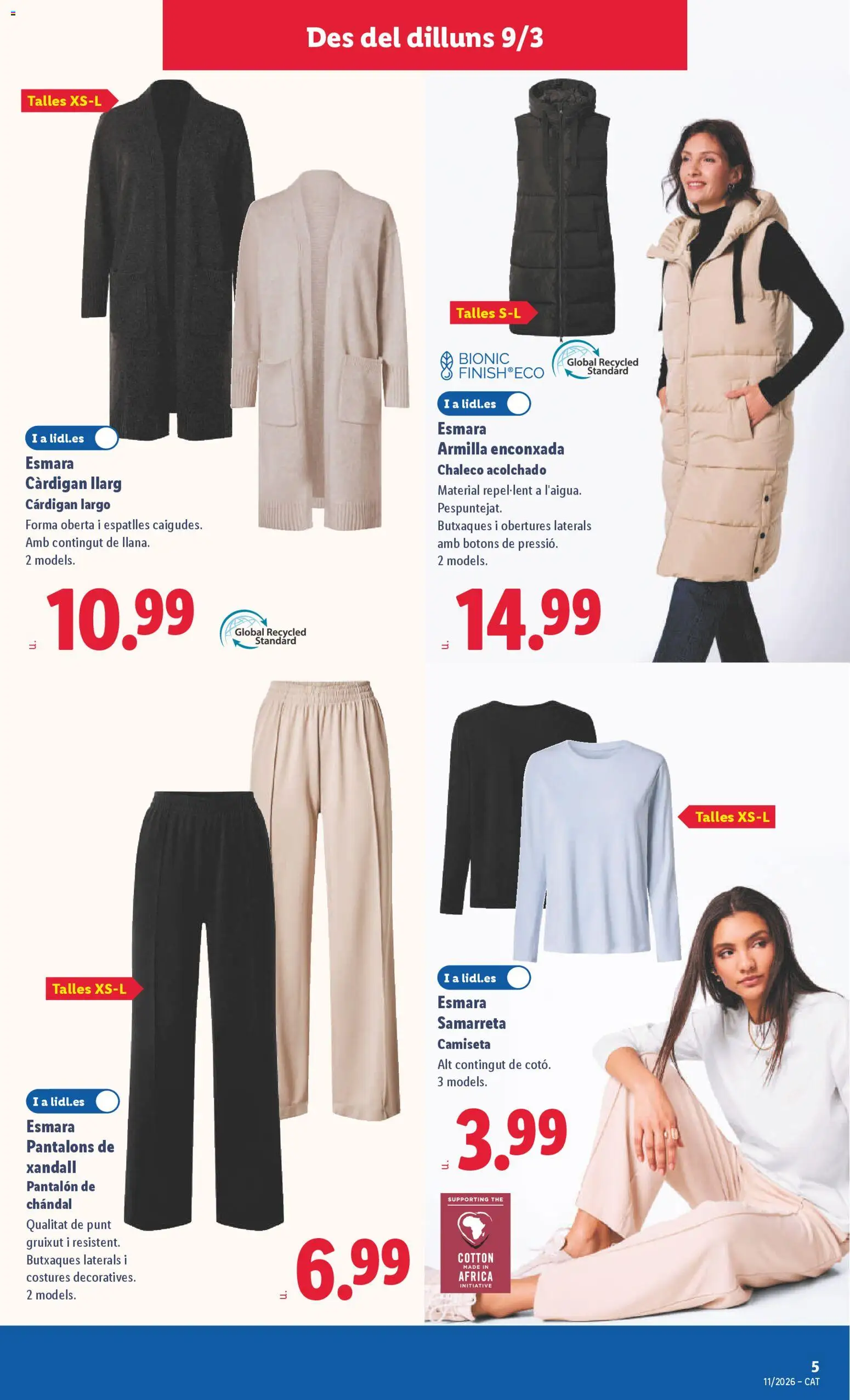Lidl folleto de bazar │ válido desde el 09.03.2026 | Página: 11 | Productos: Chaleco, Pantalón de chándal