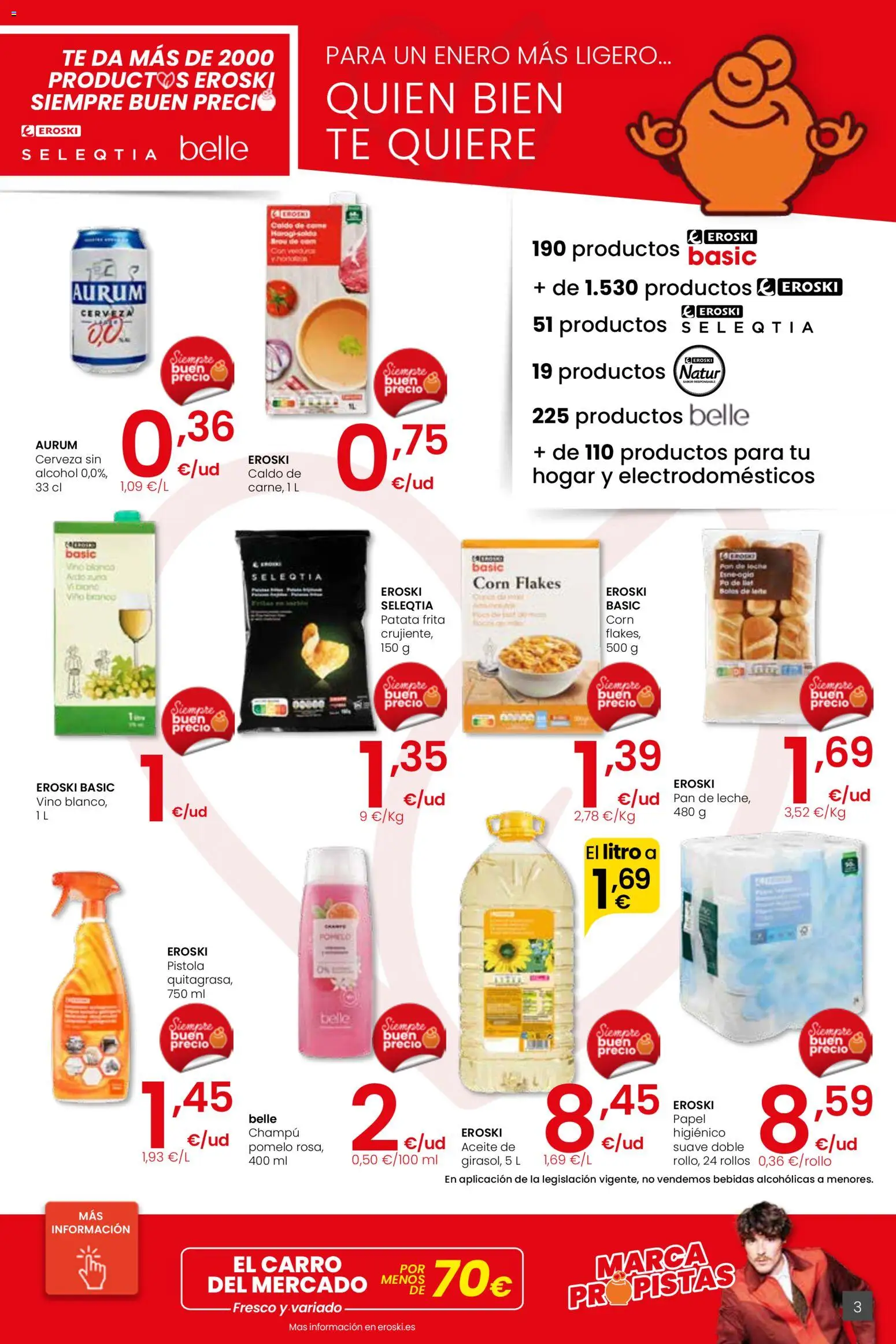 Eroski - Más de 2000 productos siempre a buen precio │ válido desde el 15.01.2026 | Página: 3 | Productos: Champú, Pan, Cerveza, Té